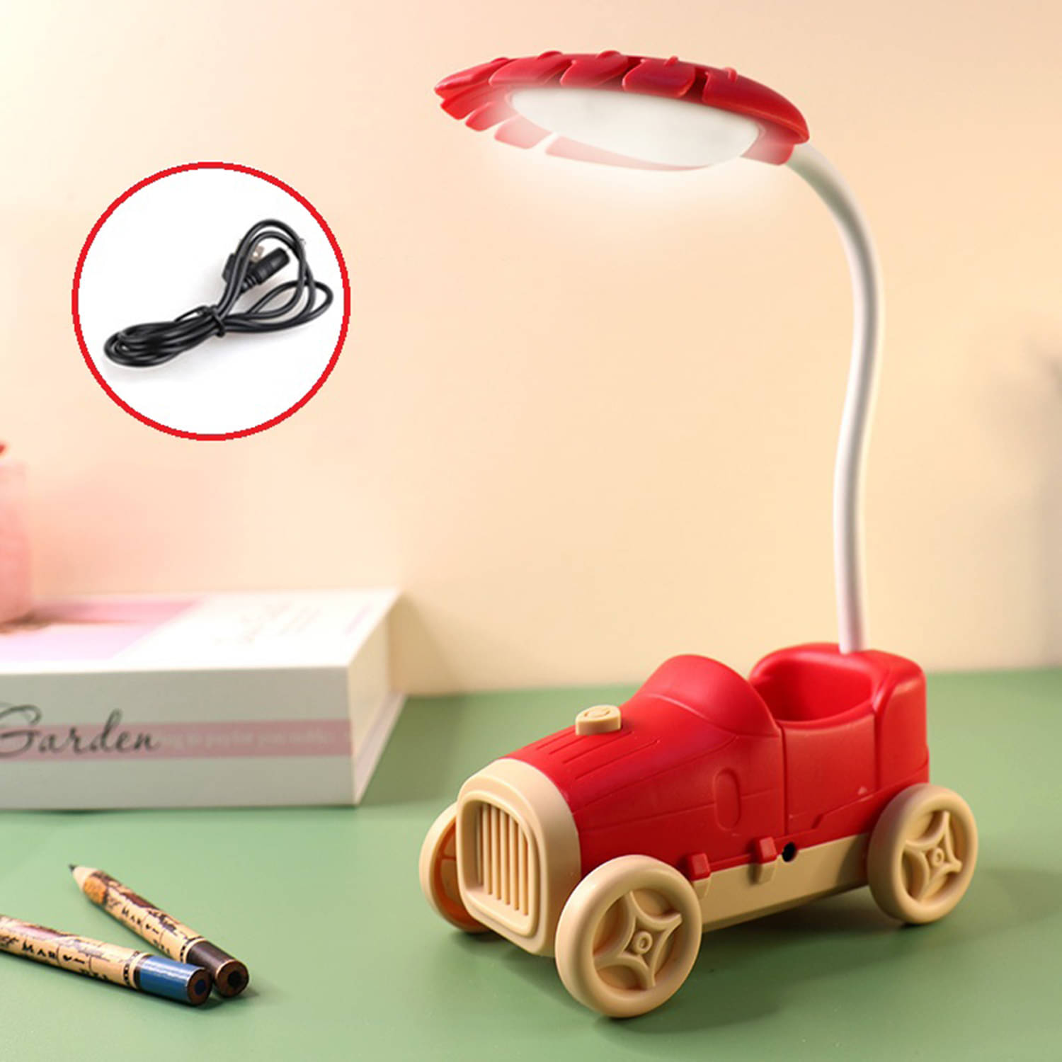     			Gopalvilla Red Study Table Lamp ( Pack of 1 )