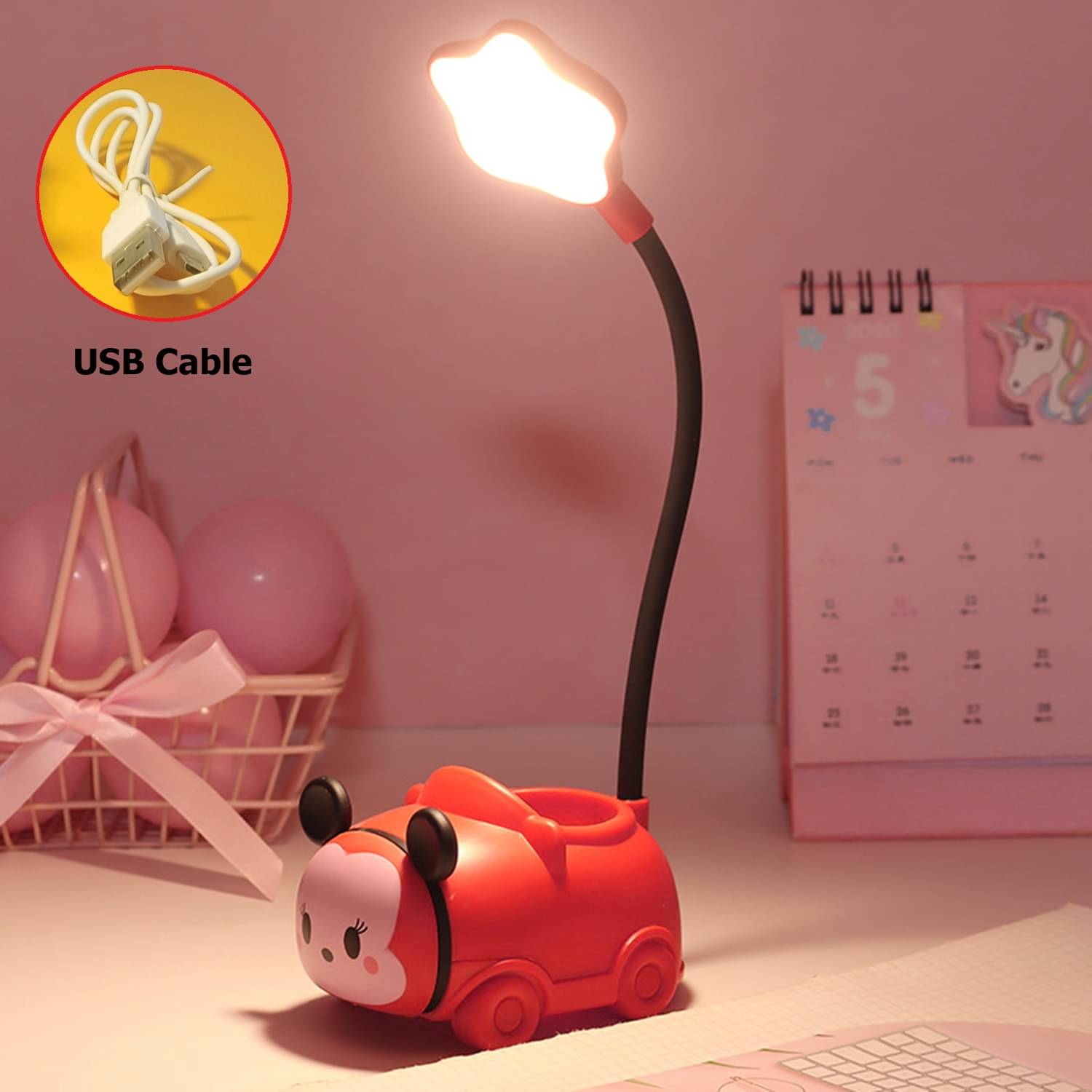     			Gopalvilla Red Study Table Lamp ( Pack of 1 )
