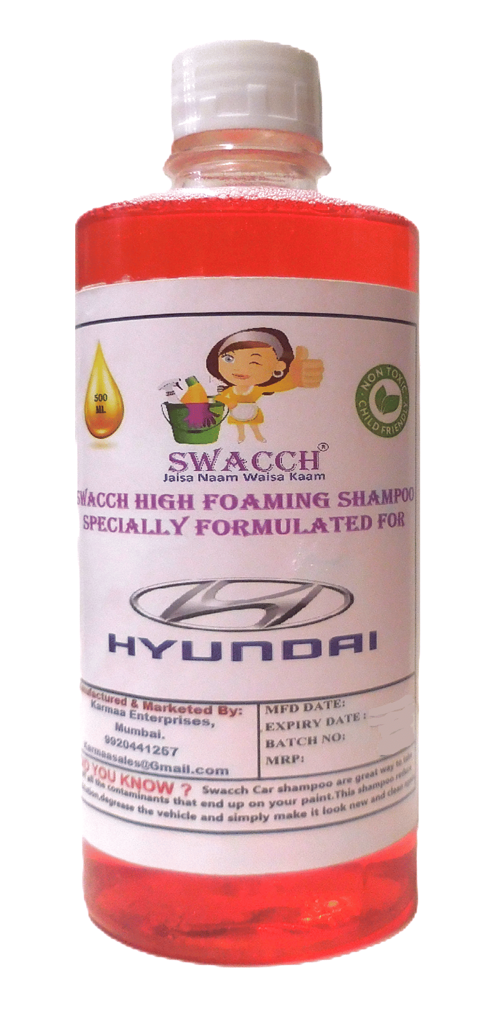 High Foaming Car Shampoo For HYUNDAI , Non-Toxic Formula I Ph Balanced I Super Saver Pack I Premium Wax Formulation I Glossy & Shine I 500ml High Foaming Car Shampoo For HYUNDAI , Non-Toxic Formula I Ph Balanced I Super Saver Pack I Premium Wax Formulation I Glossy & Shine I 500ml