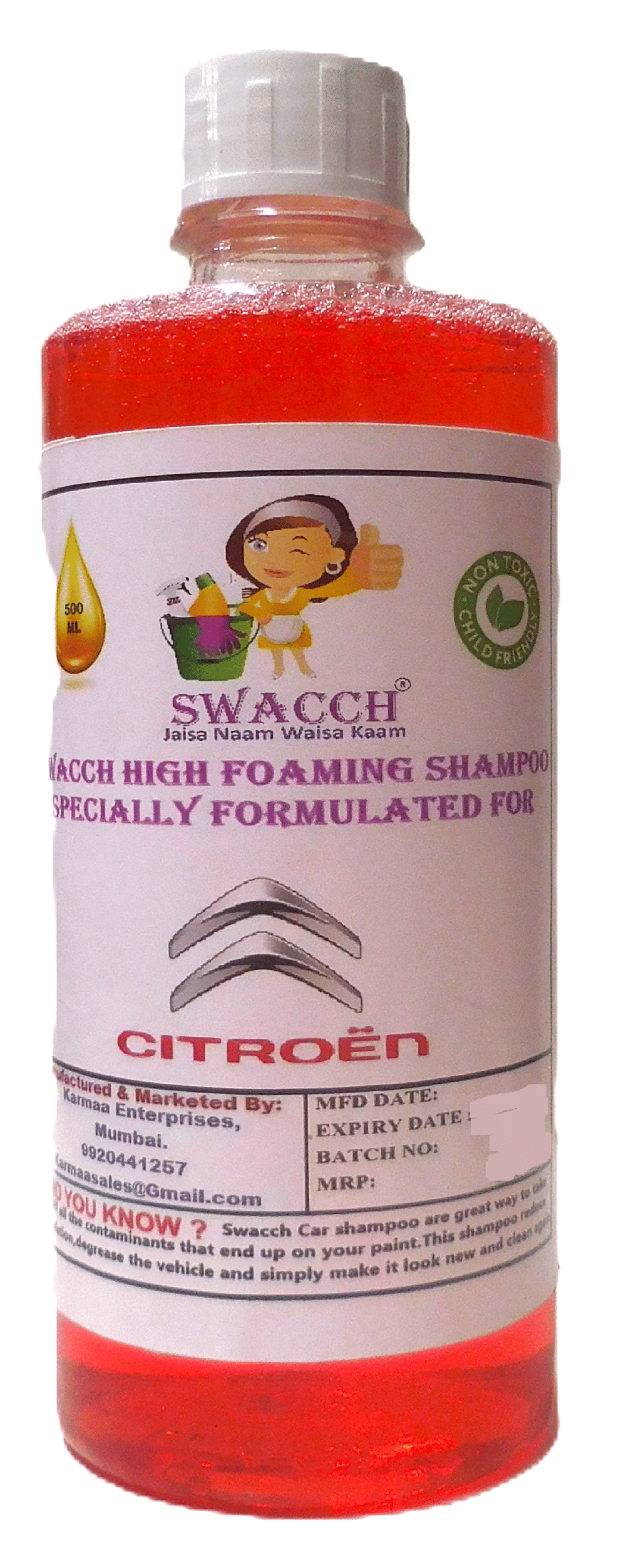 High Foaming Car Shampoo For CITROEN I Non-Toxic Formula I Ph Balanced I Super Saver Pack I Premium Wax Formulation I Glossy & Shine I 500ml High Foaming Car Shampoo For CITROEN I Non-Toxic Formula I Ph Balanced I Super Saver Pack I Premium Wax Formulation I Glossy & Shine I 500ml