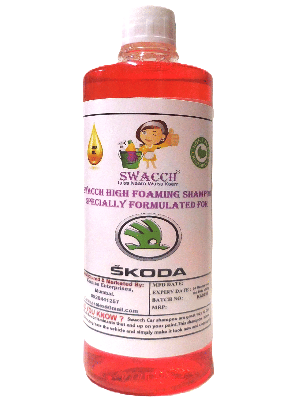     			High Foaming Car Shampoo For SKODA I Non-Toxic Formula I Ph Balanced I Super Saver Pack I Premium Wax Formulation I Glossy & Shine I 500ml