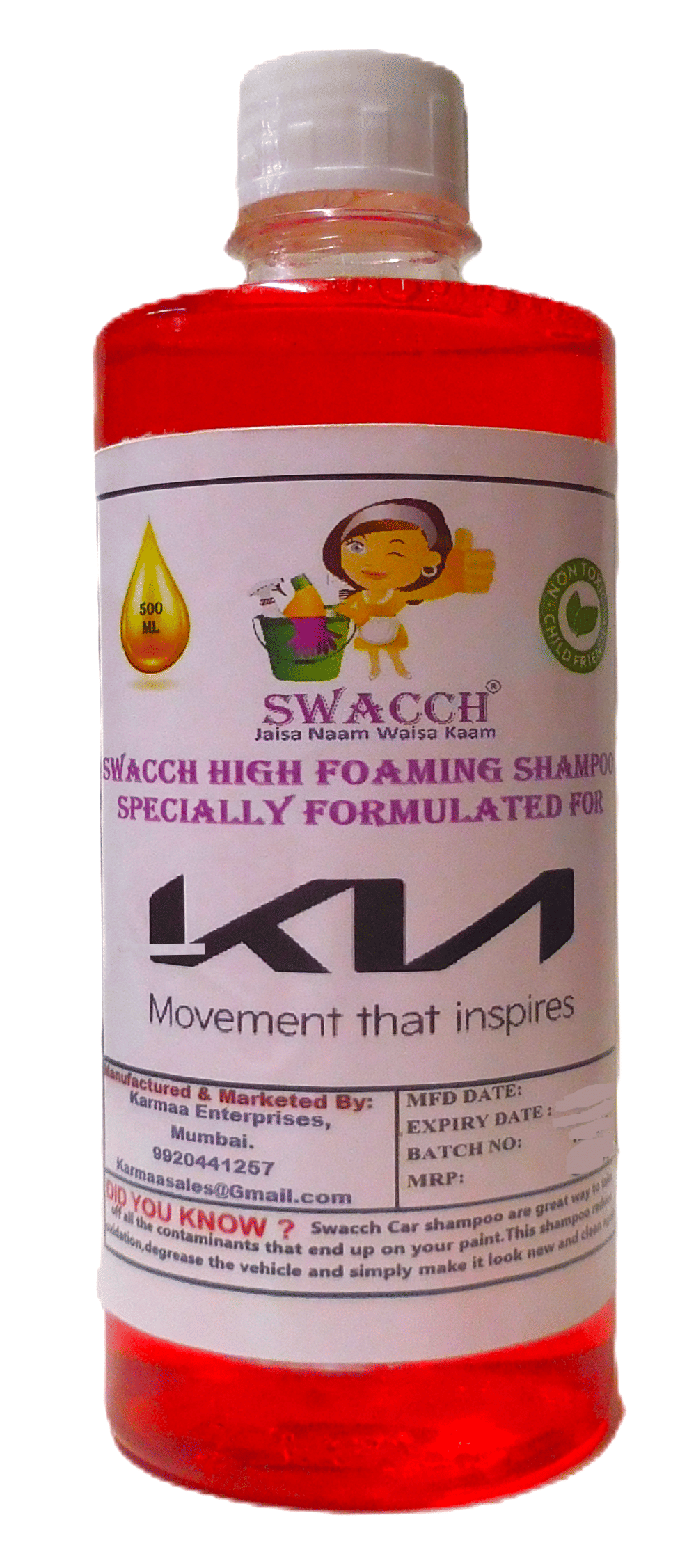 High Foaming Car Shampoo For KIA, Non-Toxic Formula I Ph Balanced I Super Saver Pack I Premium Wax Formulation I Glossy & Shine I 500ml High Foaming Car Shampoo For KIA, Non-Toxic Formula I Ph Balanced I Super Saver Pack I Premium Wax Formulation I Glossy & Shine I 500ml