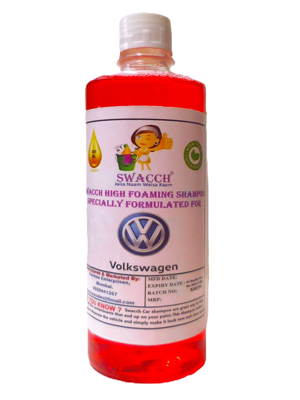 High Foaming Car Shampoo For VOLKSWAGEN I Non-Toxic Formula I Ph Balanced I Super Saver Pack I Premium Wax Formulation I Glossy & Shine I 500ml High Foaming Car Shampoo For VOLKSWAGEN I Non-Toxic Formula I Ph Balanced I Super Saver Pack I Premium Wax Formulation I Glossy & Shine I 500ml