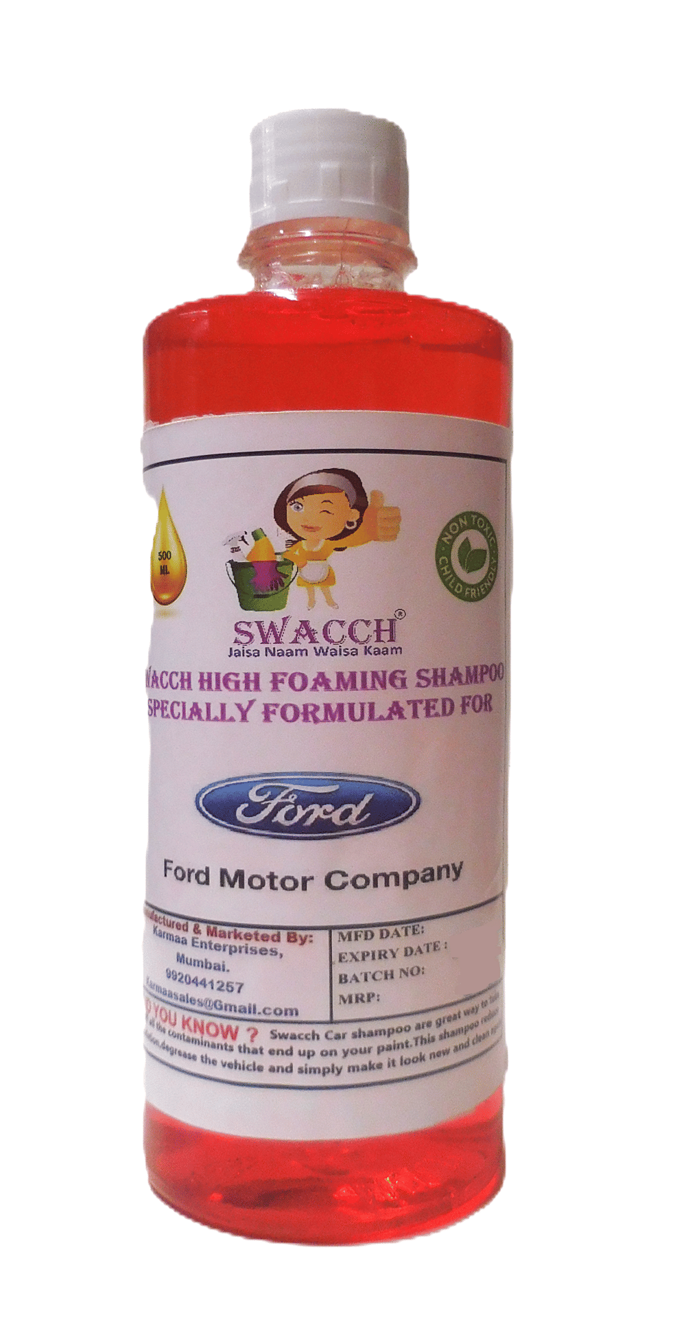 High Foaming Car Shampoo For FORD I Non-Toxic Formula I Ph Balanced I Super Saver Pack I Premium Wax Formulation I Glossy & Shine I 500ml High Foaming Car Shampoo For FORD I Non-Toxic Formula I Ph Balanced I Super Saver Pack I Premium Wax Formulation I Glossy & Shine I 500ml