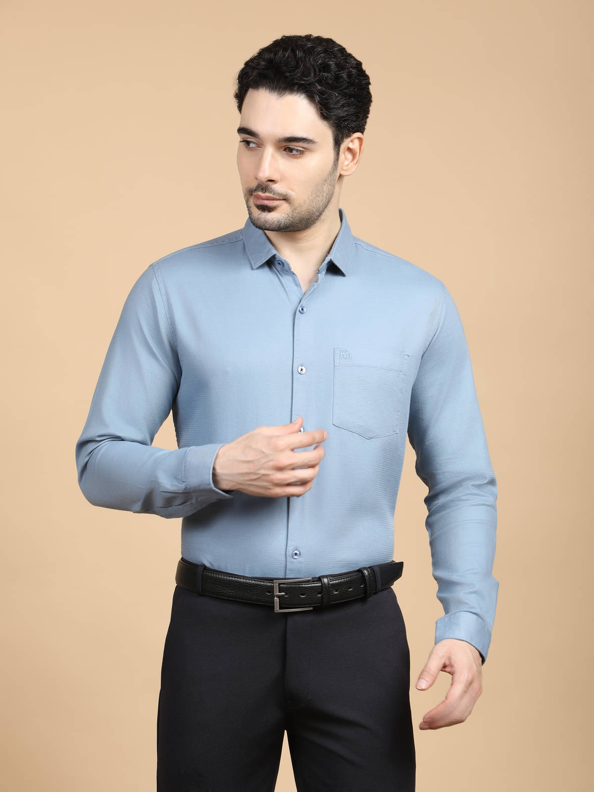Kuons Avenue Cotton Regular Fit Full Sleeves Men's Formal Shirt - Blue ( Pack of 1 ) Kuons Avenue Cotton Regular Fit Full Sleeves Men's Formal Shirt - Blue ( Pack of 1 )