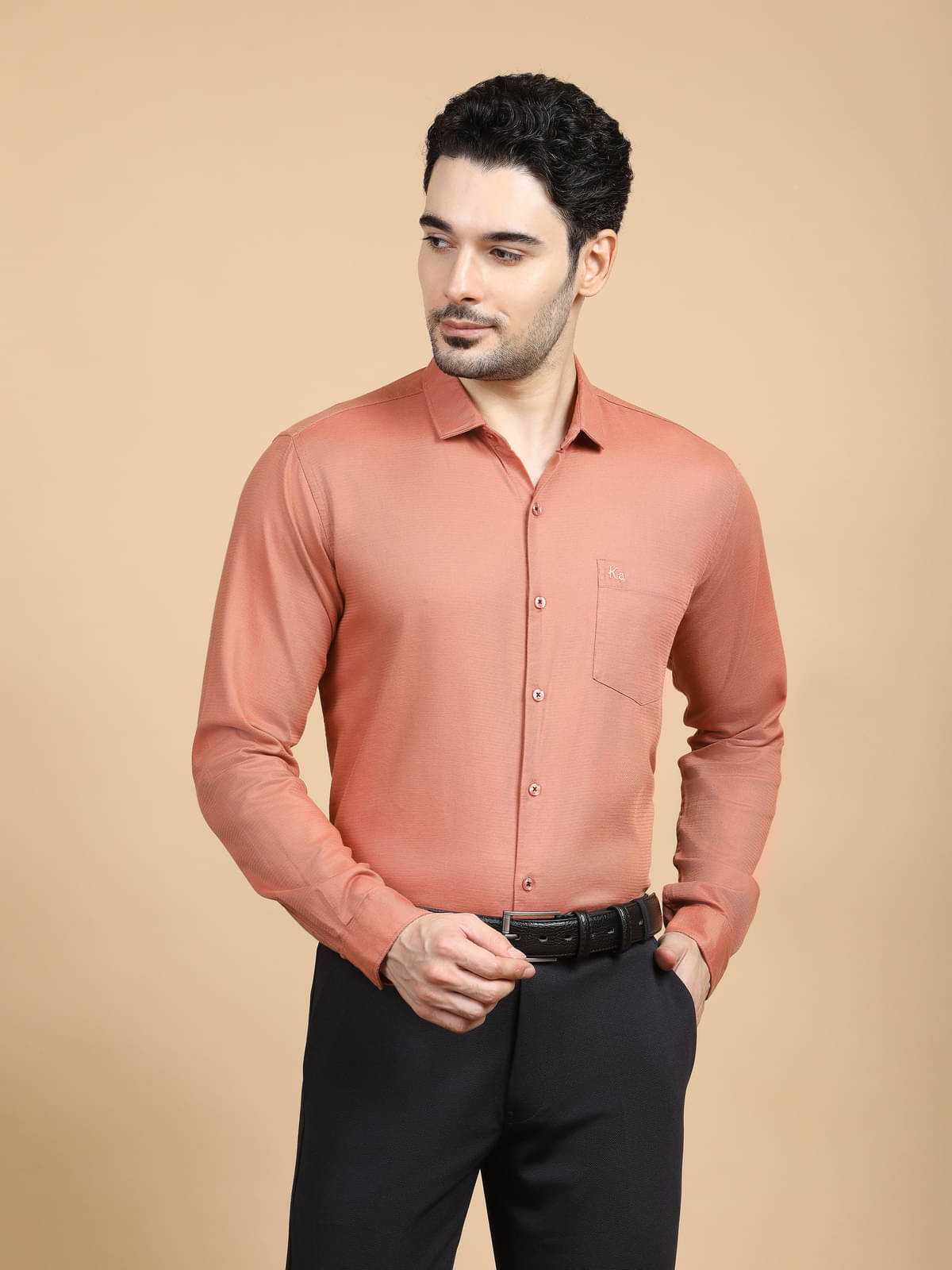 Kuons Avenue Cotton Regular Fit Full Sleeves Men's Formal Shirt - Orange ( Pack of 1 ) Kuons Avenue Cotton Regular Fit Full Sleeves Men's Formal Shirt - Orange ( Pack of 1 )