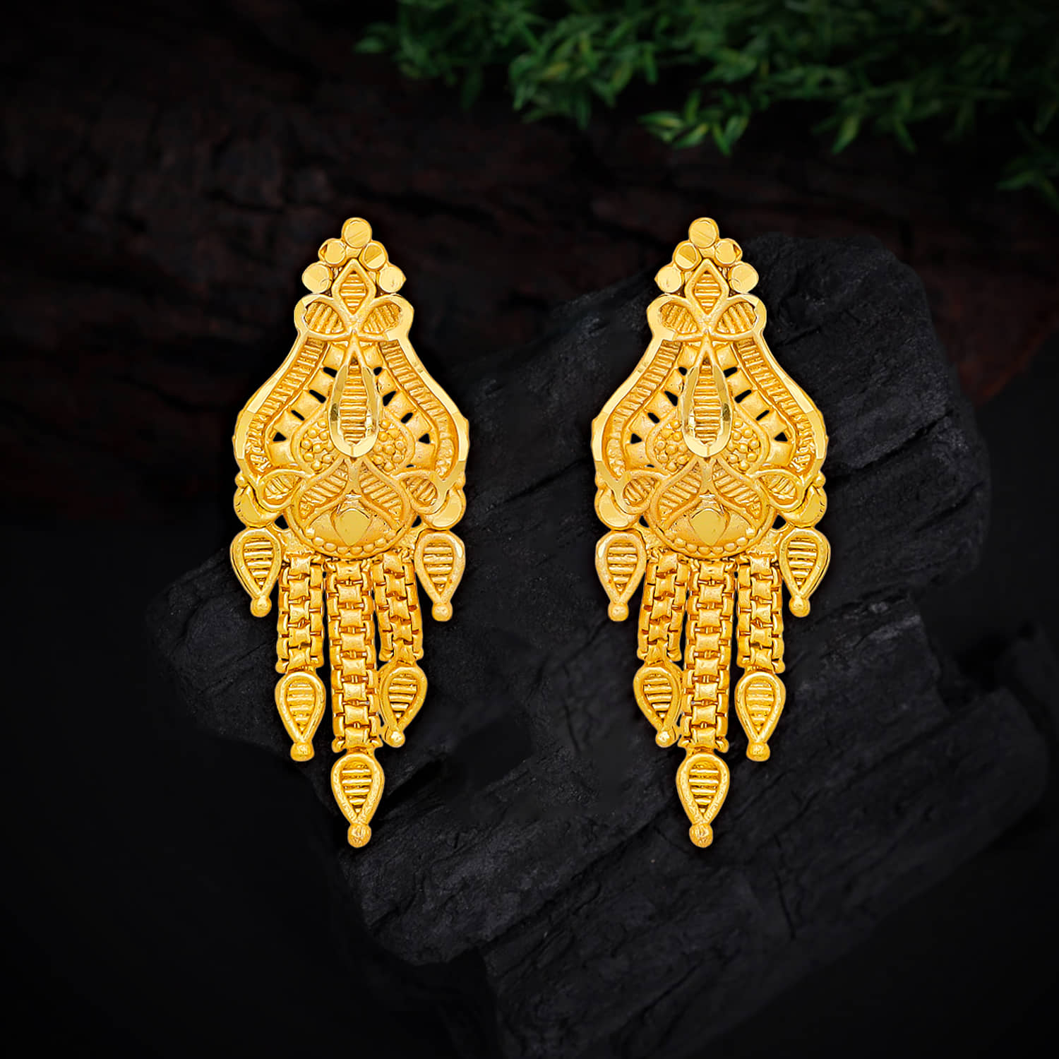 LUV FASHION Golden Drop Earrings ( Pack of 1 ) - Earrings | Buy online on ZillyBuy