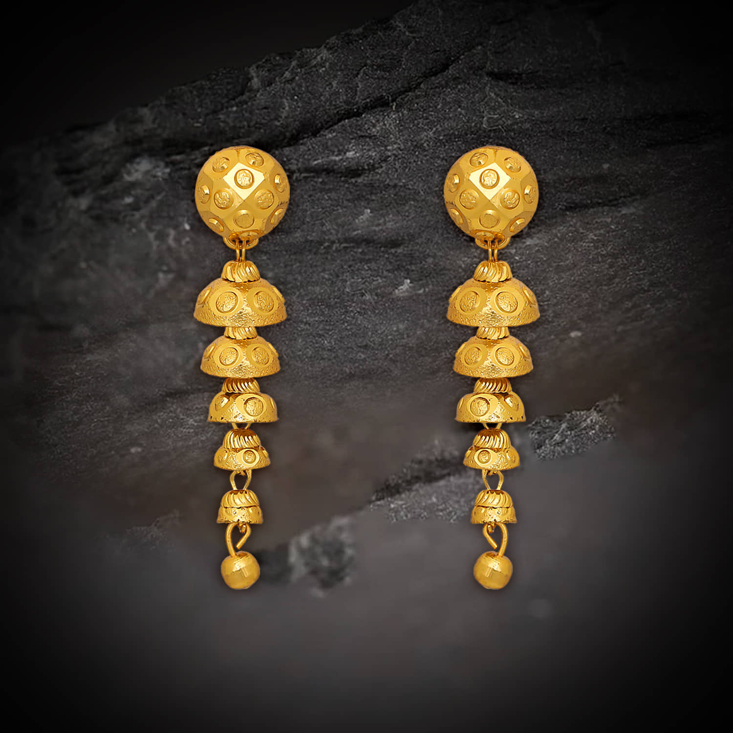 LUV FASHION Golden Jhumki Earrings ( Pack of 1 ) - Earrings | Buy online on ZillyBuy