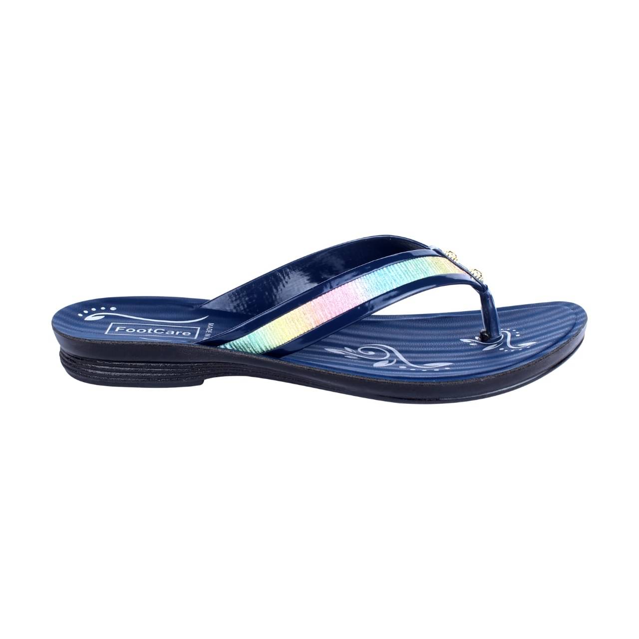     			PU RUDRA Blue Women's Flip Flop