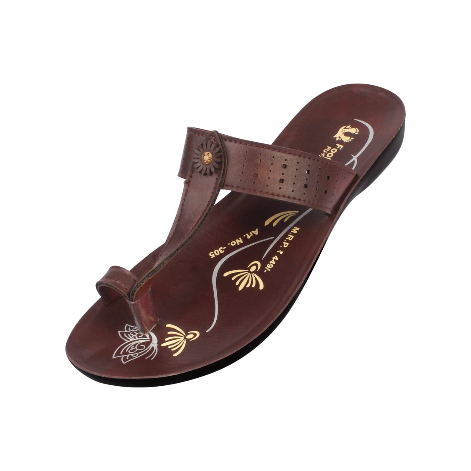     			PU RUDRA Brown Women's Flats