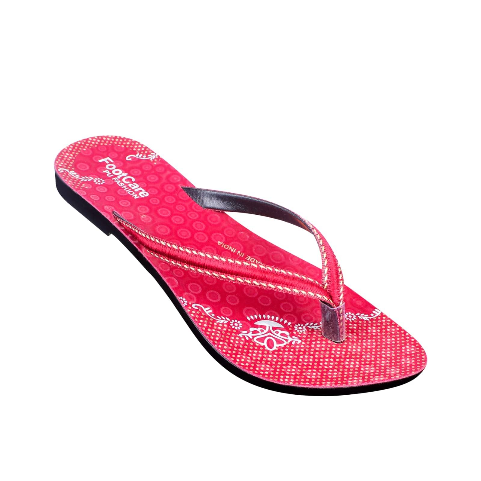     			PU RUDRA Maroon Women's Slipper