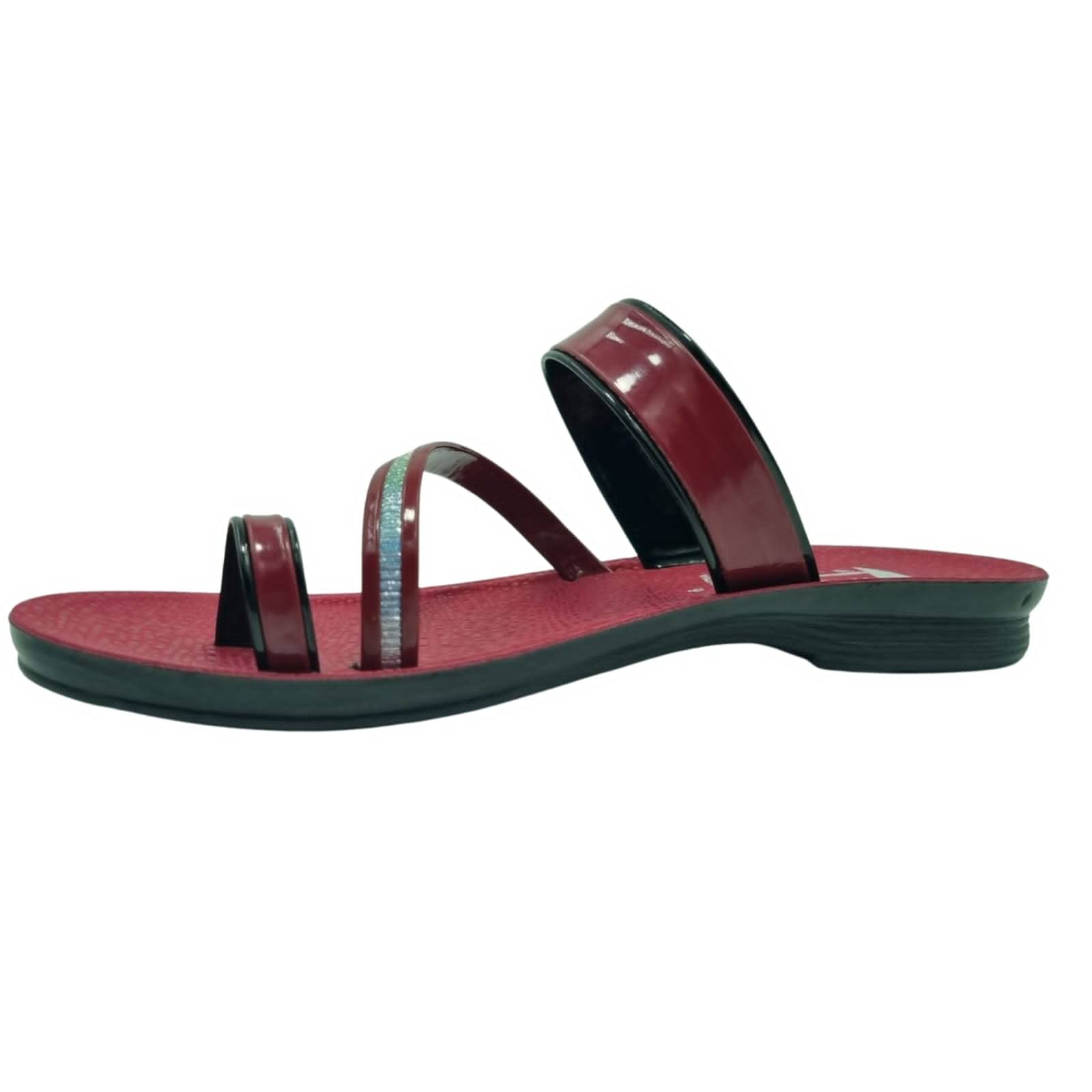     			PU RUDRA Red Women's Flip Flop