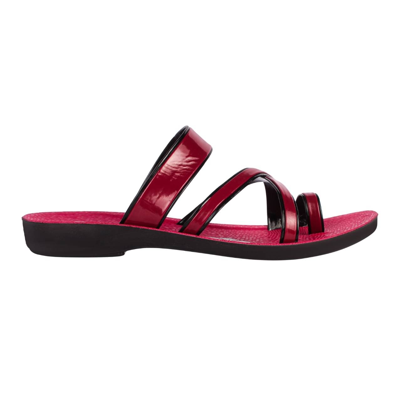     			PU RUDRA Red Women's Flip Flop