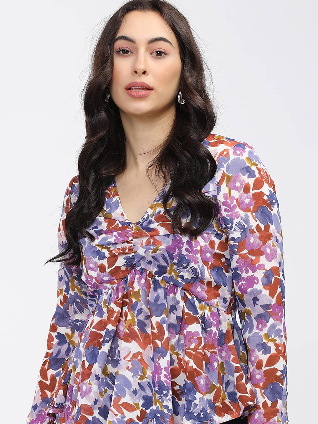 Tokyo Talkies Women's Polyester Regular Top ( Purple ) Tokyo Talkies Women's Polyester Regular Top ( Purple )