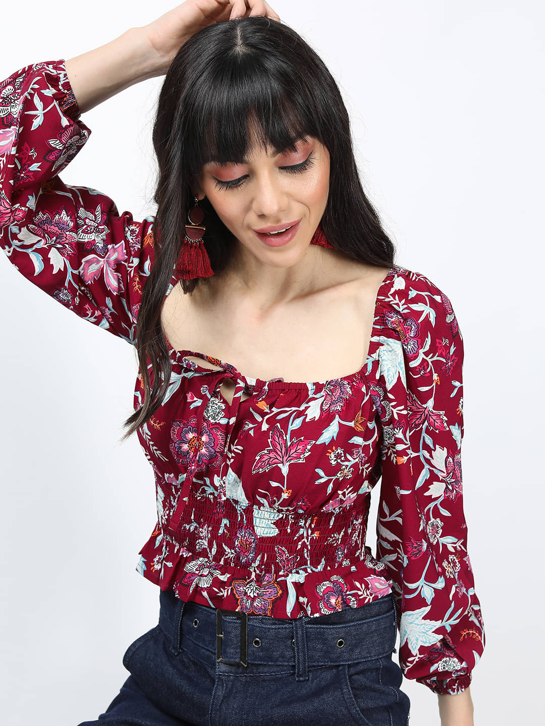     			Tokyo Talkies Women's Polyester Regular Top ( Red )