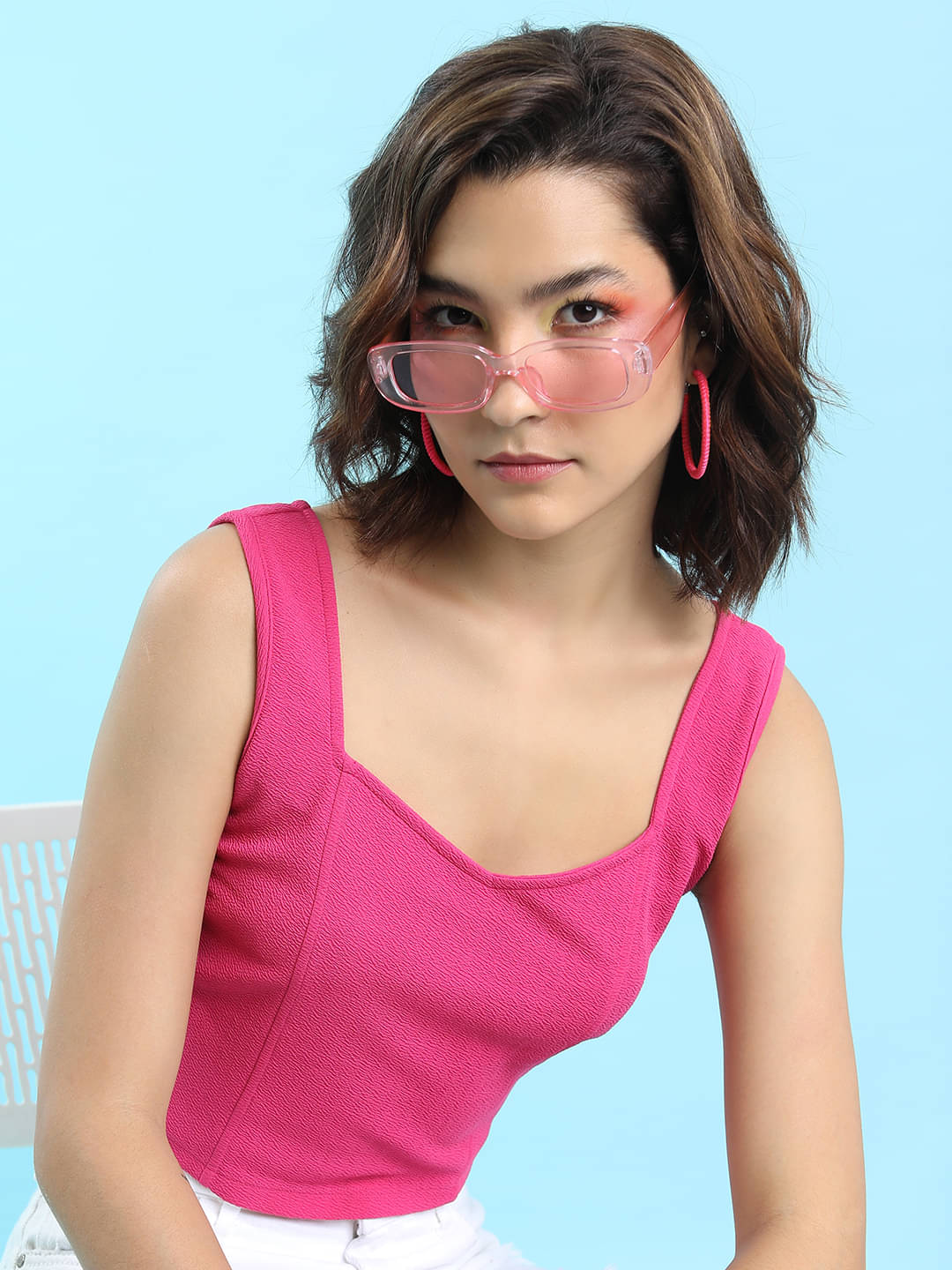     			Tokyo Talkies Women's Polyester Crop Top ( Pink )