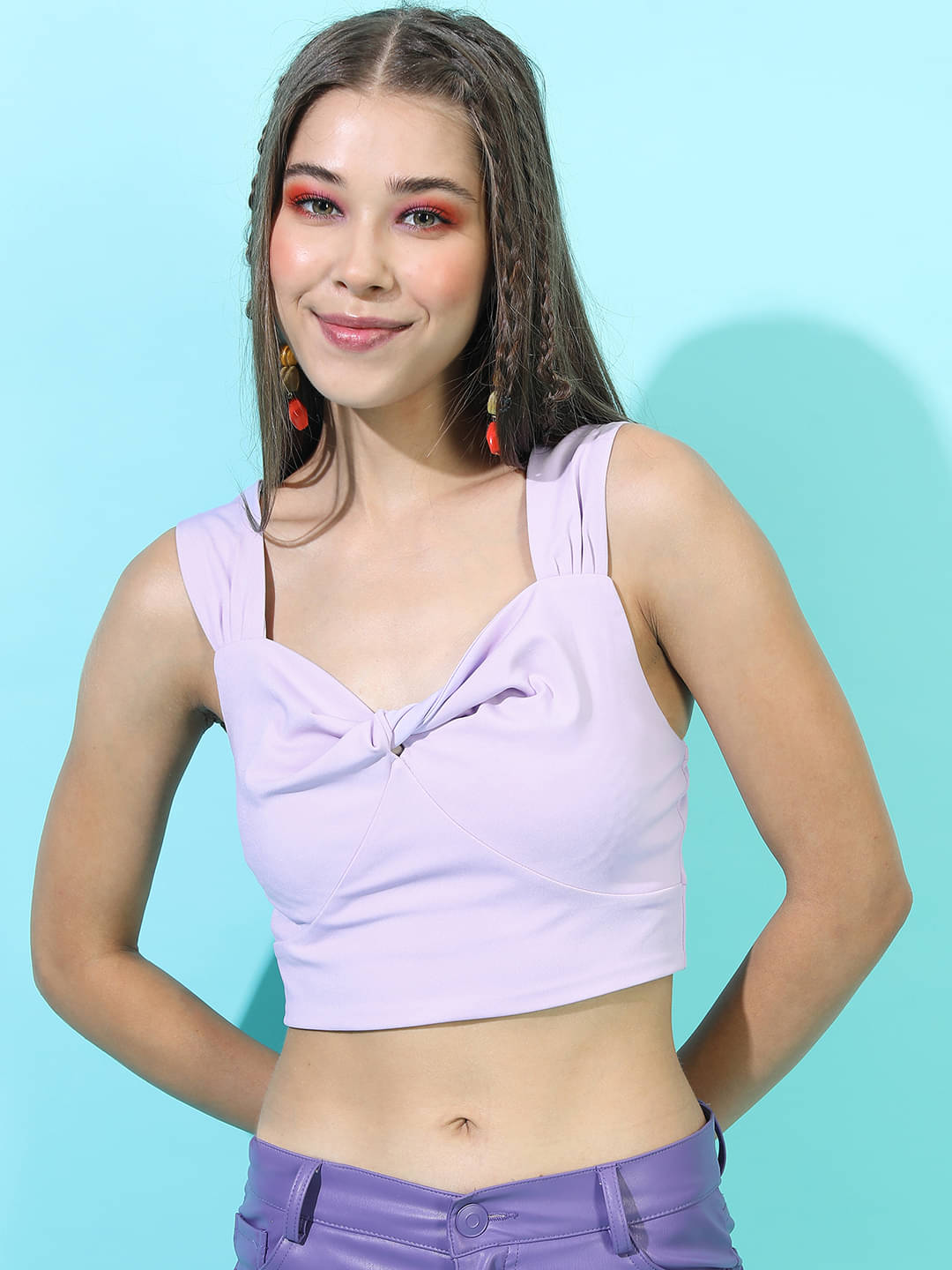 Tokyo Talkies Women's Polyester Regular Top ( Purple ) Tokyo Talkies Women's Polyester Regular Top ( Purple )
