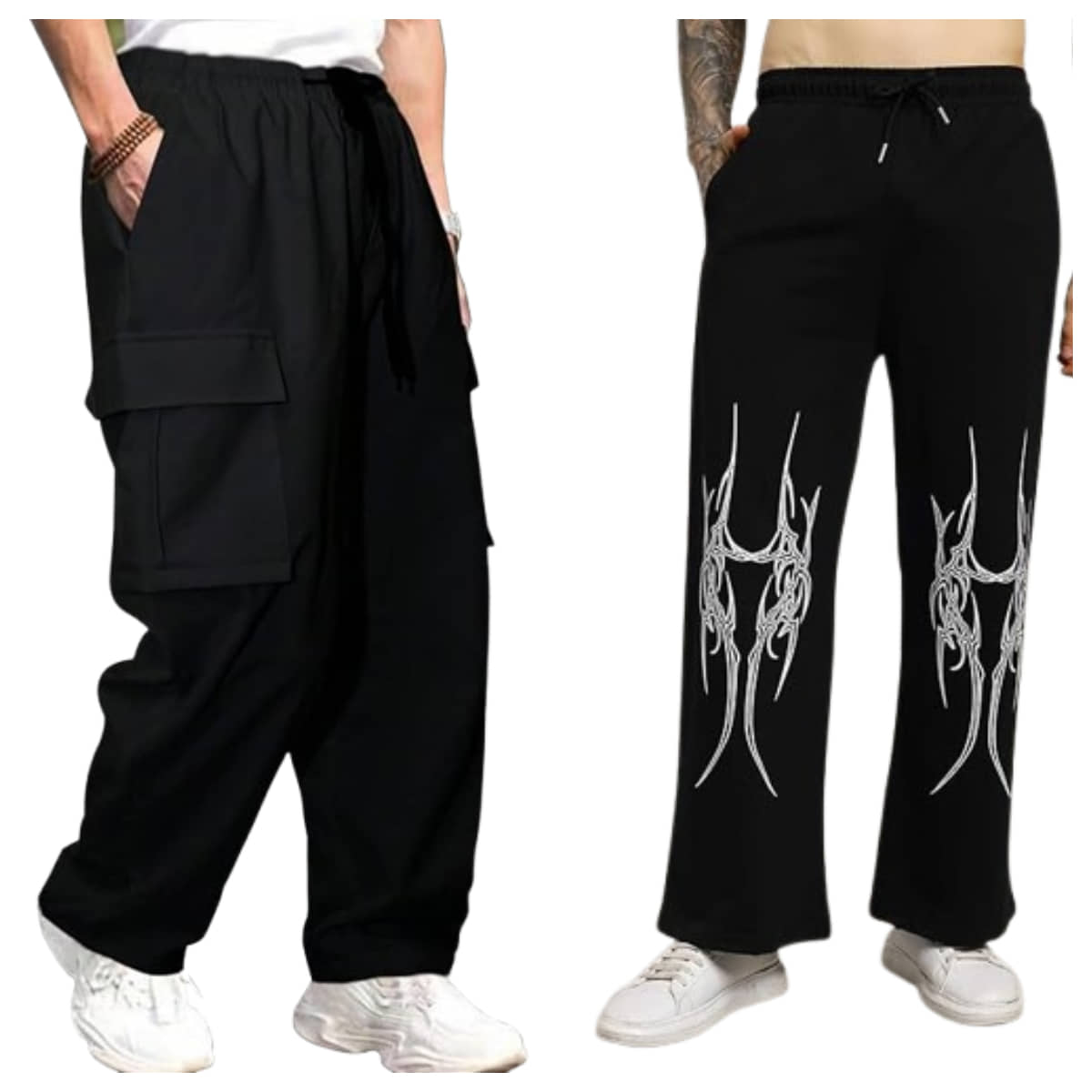 attitude start of fashion Black Lycra Men's Joggers ( Pack of 2 ) - Track Pants | Buy online on ZillyBuy
