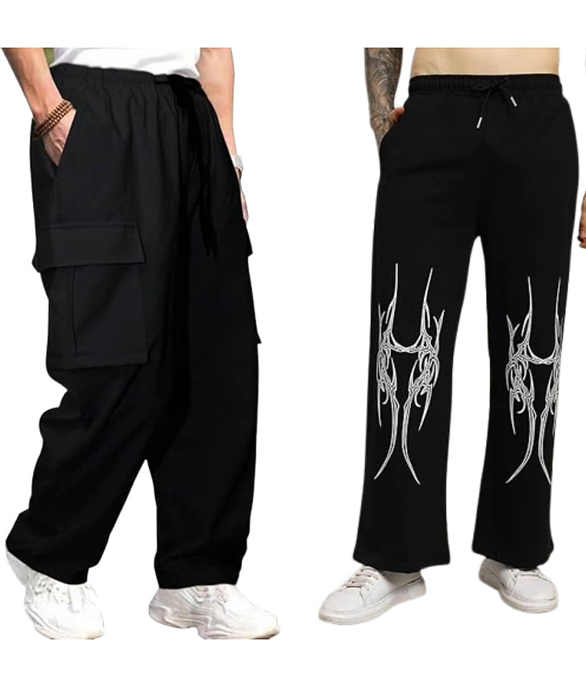 attitude start of fashion Black Lycra Men's Joggers ( Pack of 2 ) - Track Pants | Buy online on ZillyBuy