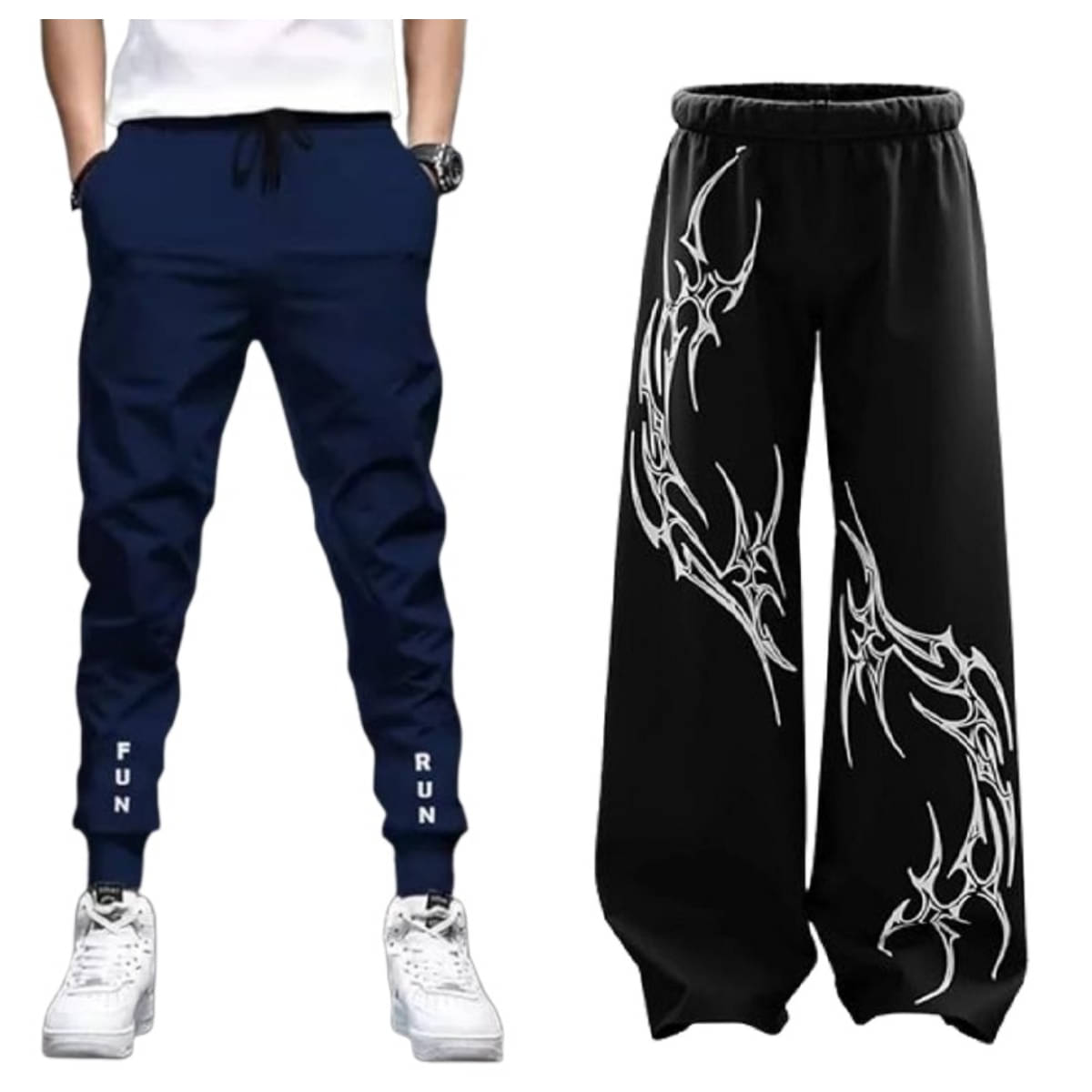     			attitude start of fashion Blue Lycra Men's Joggers ( Pack of 2 )