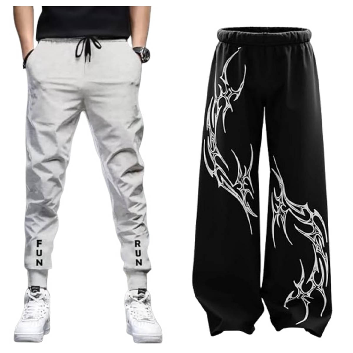     			attitude start of fashion Grey Lycra Men's Joggers ( Pack of 2 )