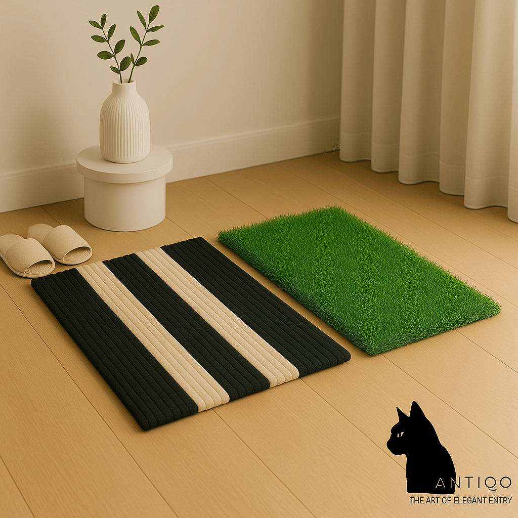     			ANtiqo Green Coir Rectangular Floor Mat ( Pack of 2 )
