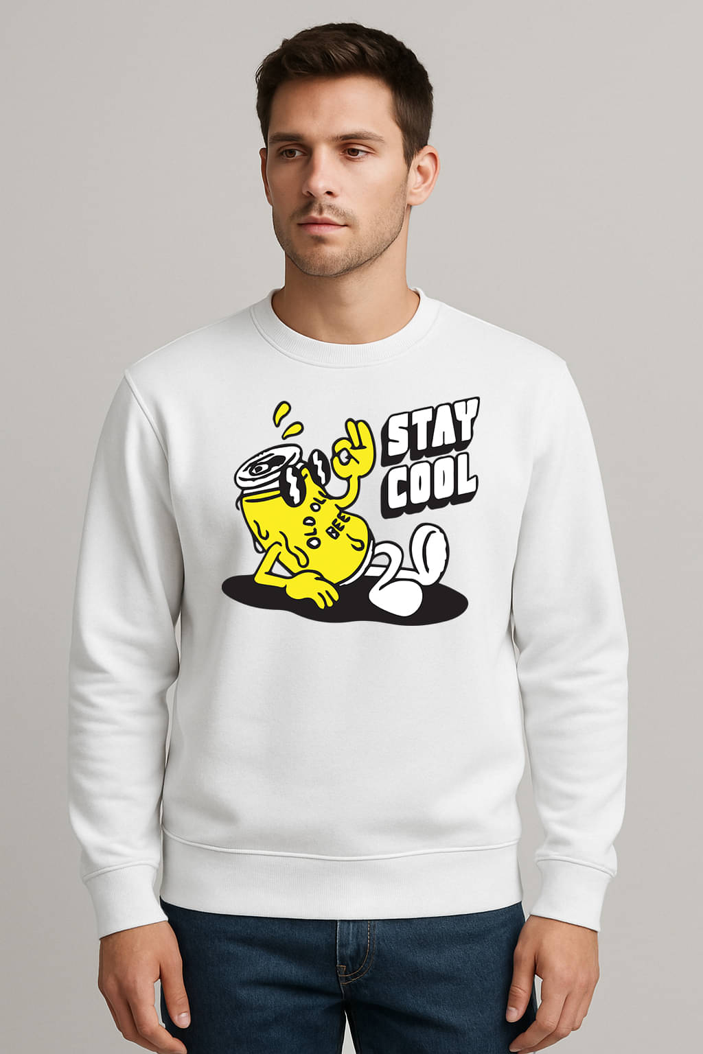     			ARADHYA COLLECTION Cotton Blend Round Neck Men's Sweatshirt - White ( Pack of 1 )