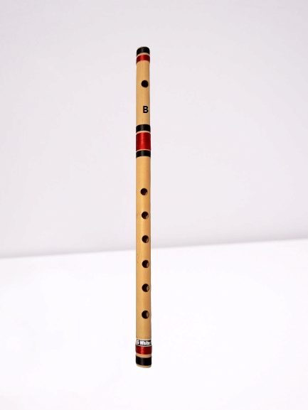     			B Scale Medium Size Red & Black Threading Combination Bamboo Flute 14 inch Size & 37 Centimeter Length
