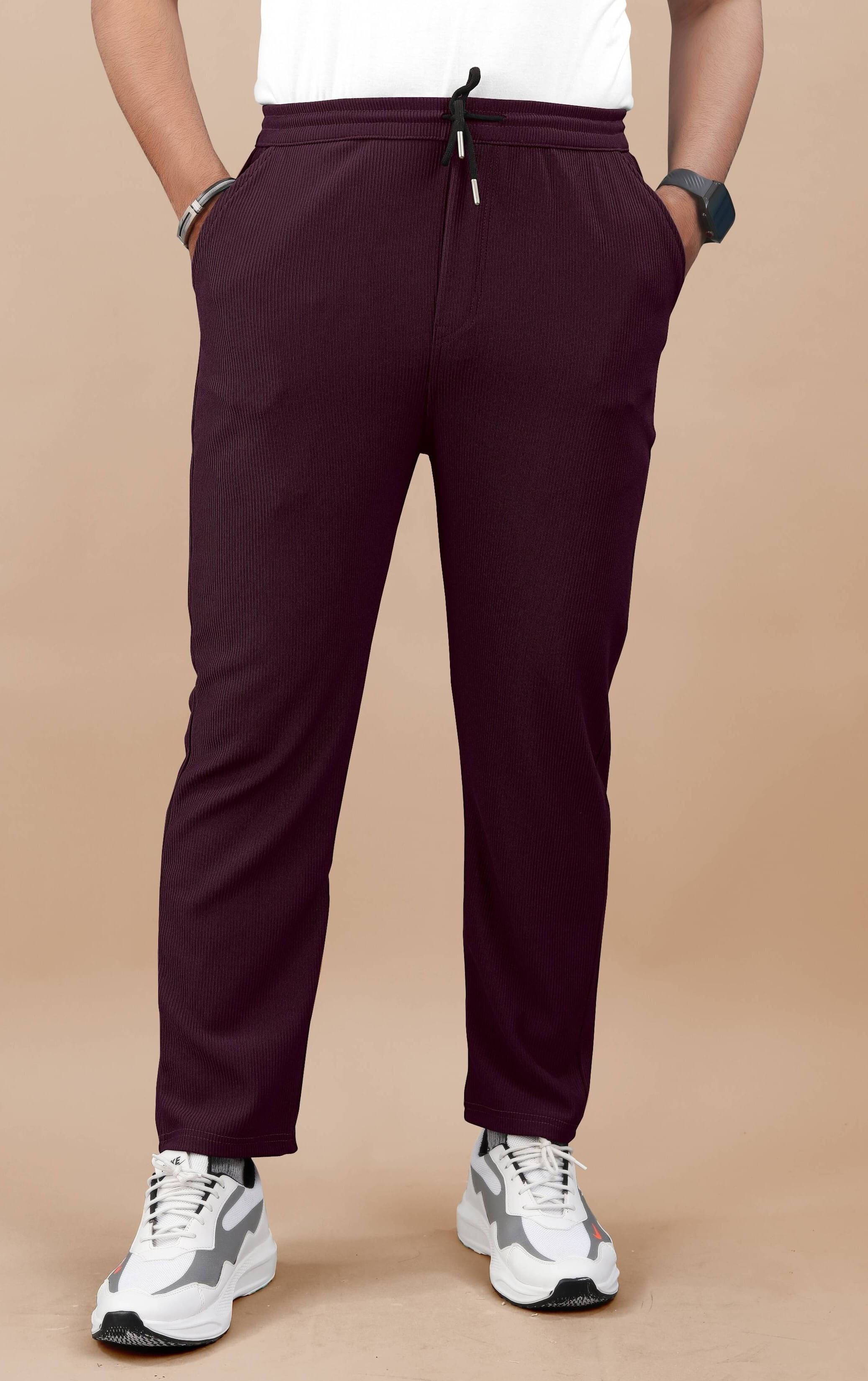     			COMBRAIDED Loose Men's Trouser - Maroon ( Pack of 1 )