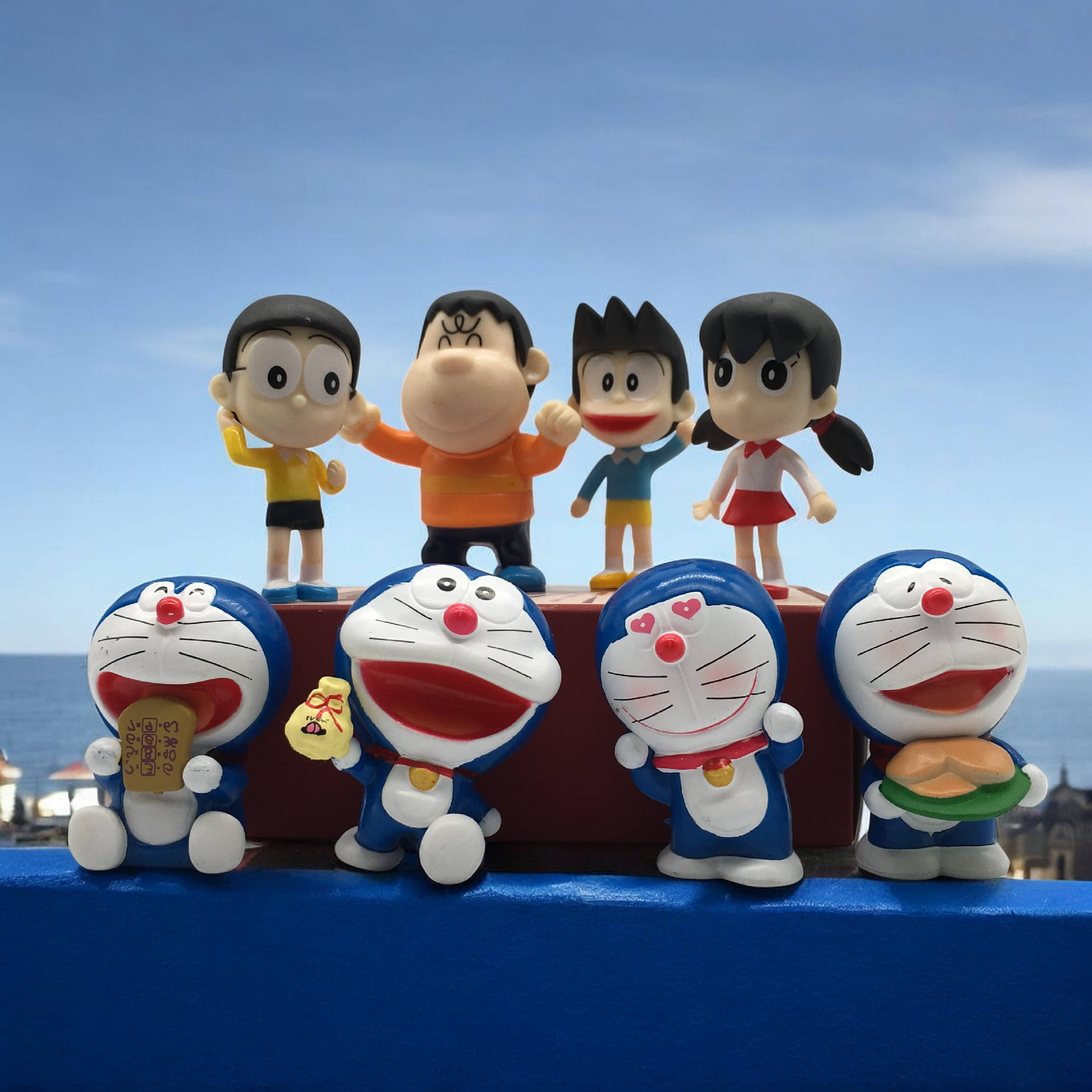     			Dealseven Fashion Pack Of 8 Cute Mini Doraemon team Figurine Miniature Showpiece