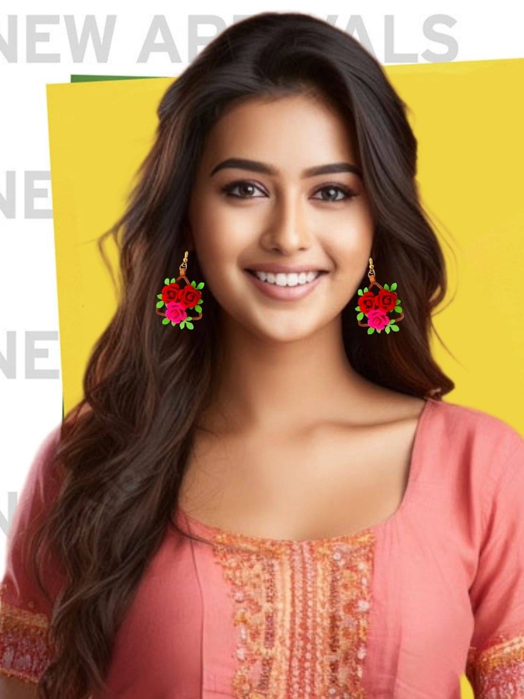    			Designer's Collection Multi Color Drop Earrings ( Pack of 1 )