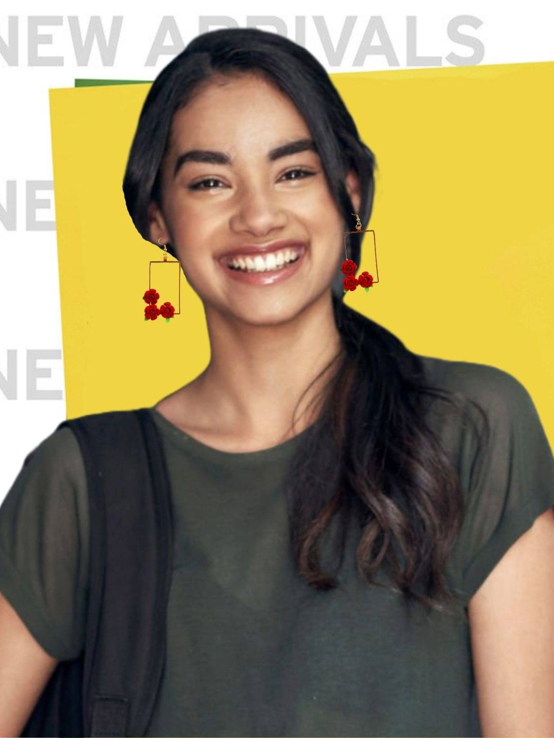     			Designer's Collection Red Drop Earrings ( Pack of 1 )