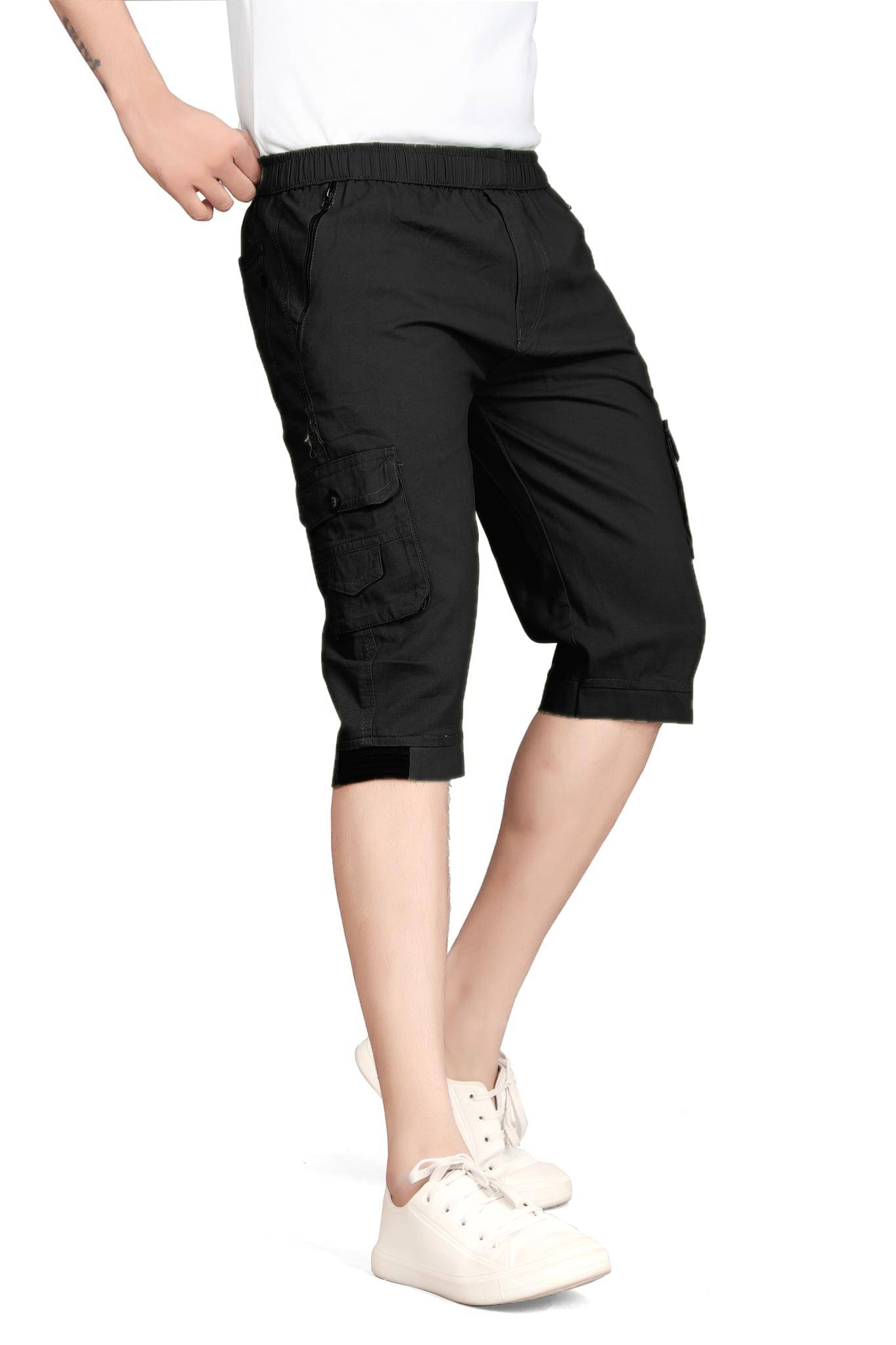 Ethnic trove Black Cotton Blend Men's Three-Fourths ( Pack of 1 ) Ethnic trove Black Cotton Blend Men's Three-Fourths ( Pack of 1 )