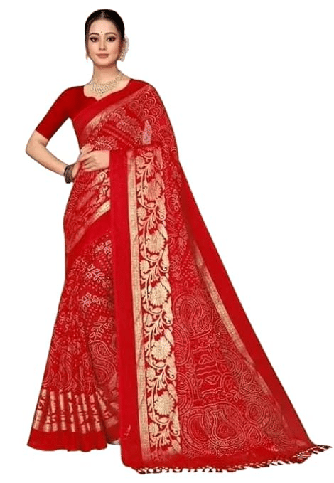     			GENERIC JAYSHREE SHYAM ENTERPRISE Synthetic Printed Regular Saree With Unstitched Blouse Piece ( Red )