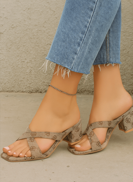 GLOGLAMP Beige Women's Sandal Heels GLOGLAMP Beige Women's Sandal Heels