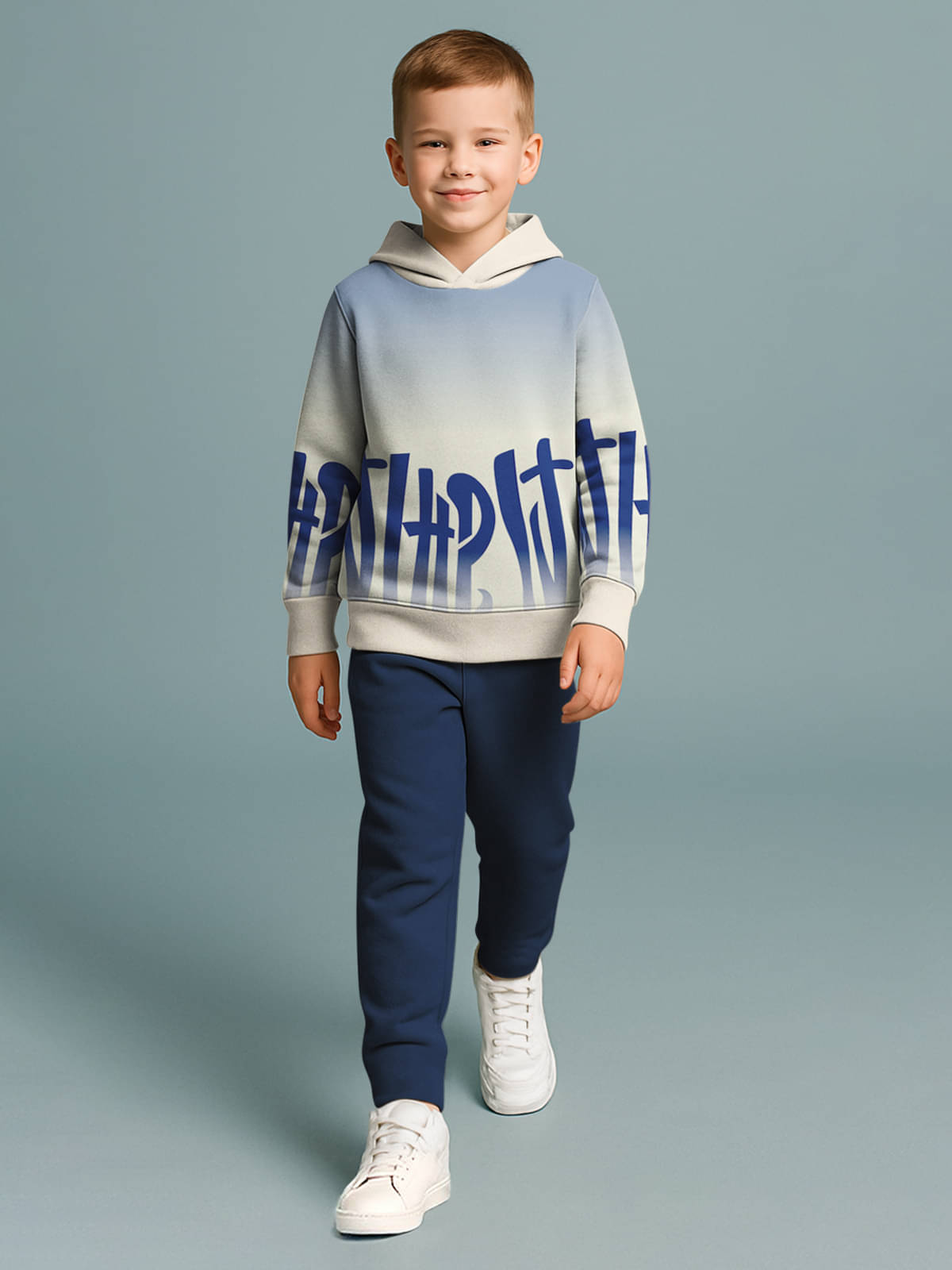     			HELLCAT Pack of 1 Boys Cotton Blend Sweatshirt & Trackpant Set ( Beige )