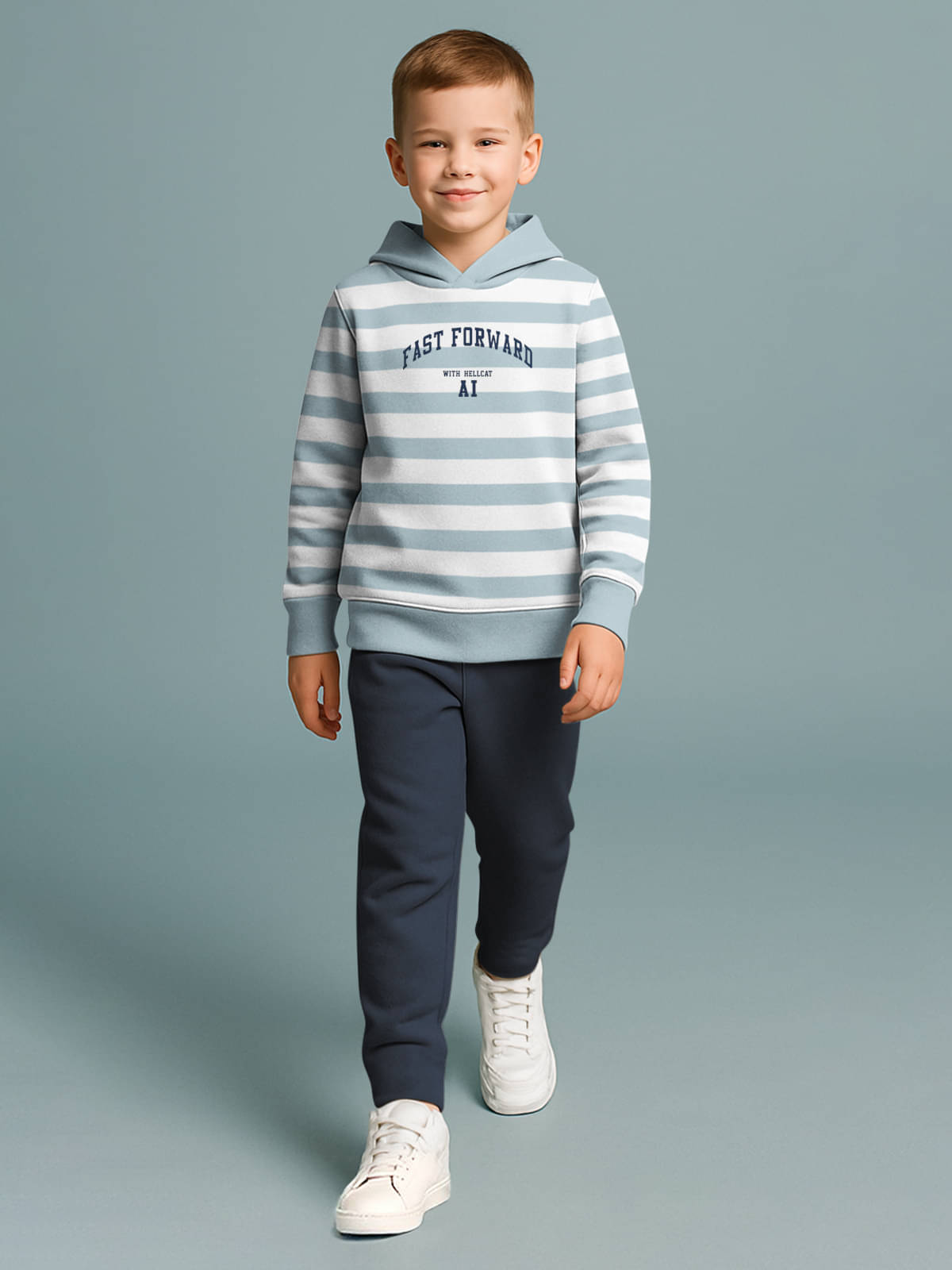     			HELLCAT Pack of 1 Boys Cotton Blend Sweatshirt & Trackpant Set ( Blue )