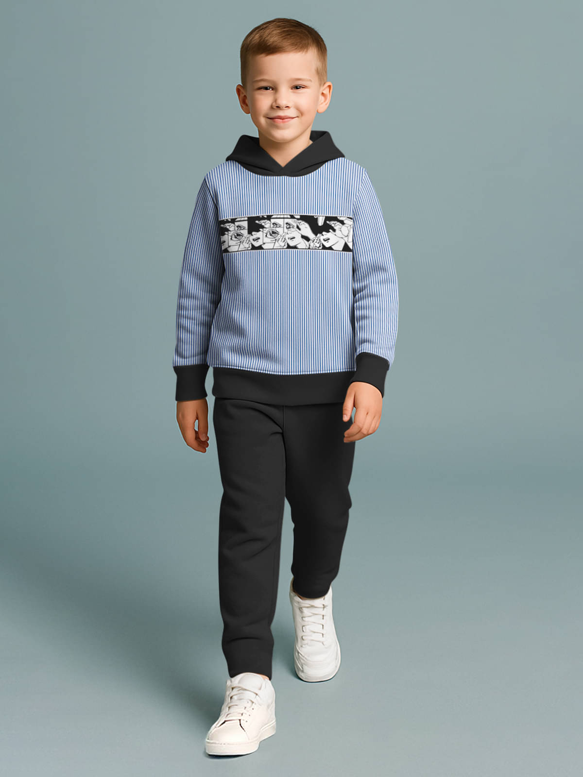     			HELLCAT Pack of 1 Boys Cotton Blend Sweatshirt & Trackpant Set ( Royal Blue )
