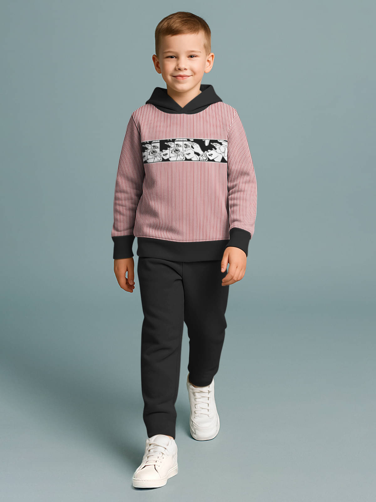     			HELLCAT Pack of 1 Boys Cotton Blend Sweatshirt & Trackpant Set ( Red )