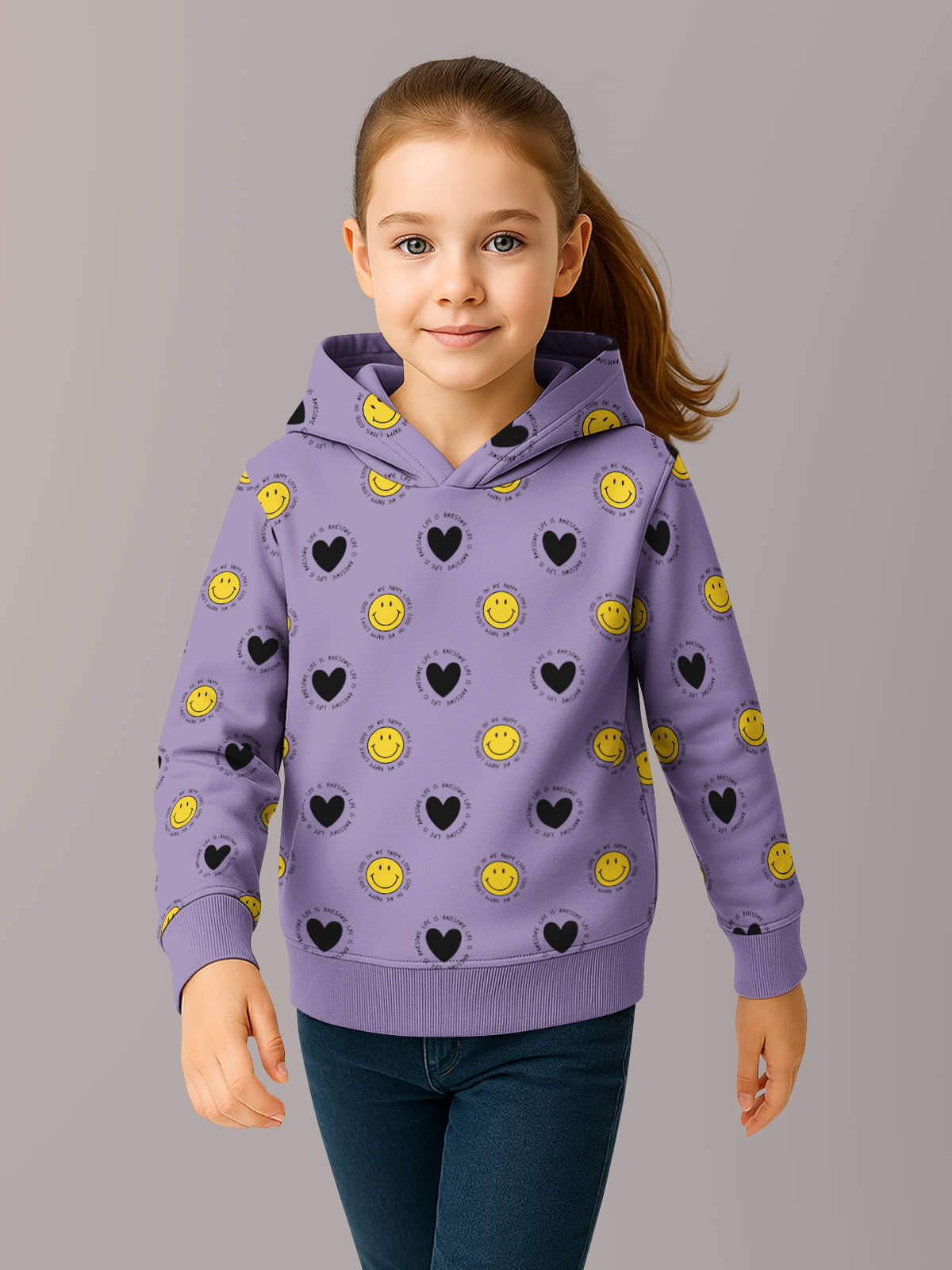     			HELLCAT Pack of 1 Girls Cotton Blend Sweatshirt ( Lavender )