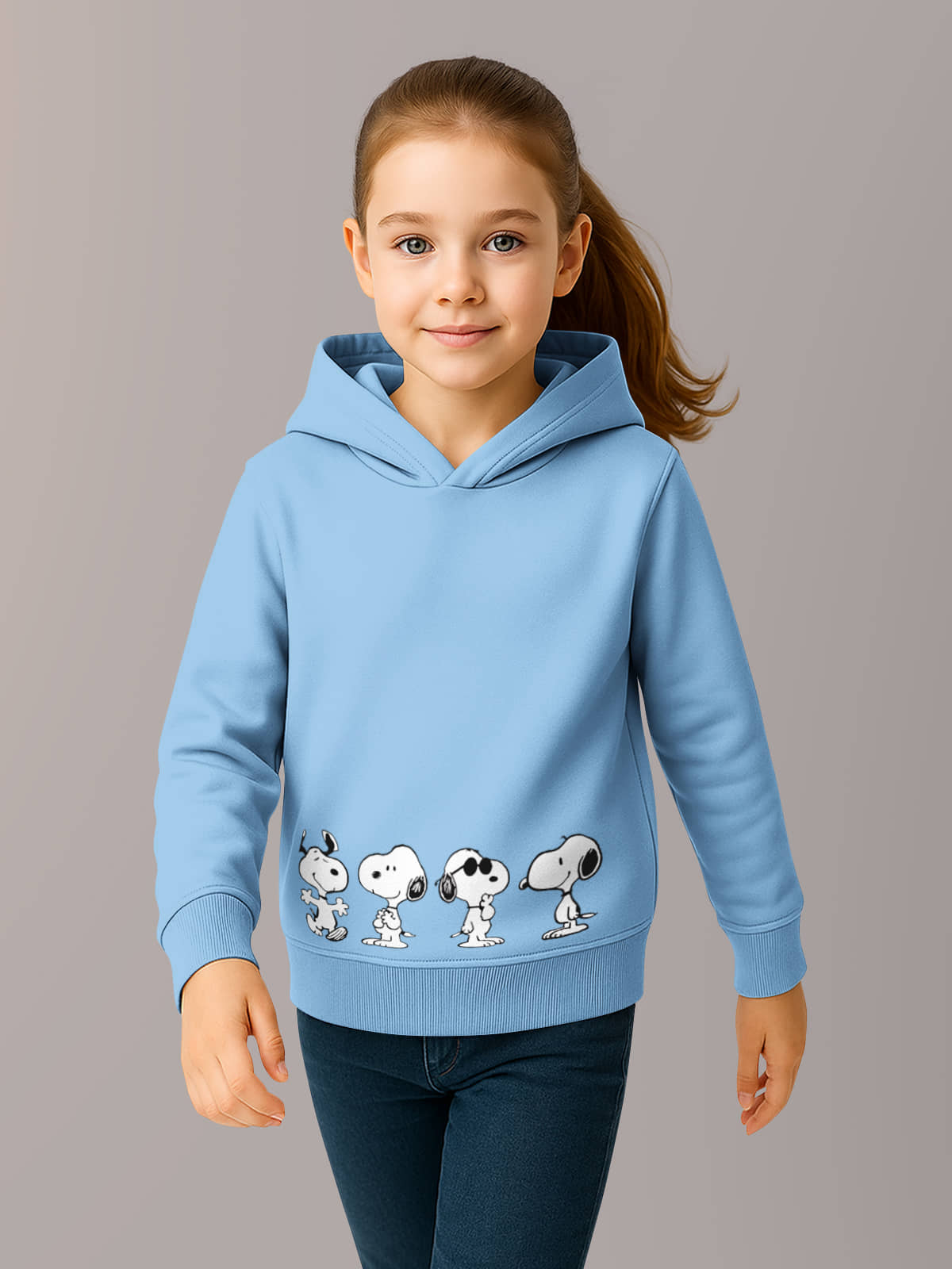 HELLCAT Trendy Cotton Blend Hoodie Sweatshirt for Girls - Pack of 1_ Blue_11-12Years