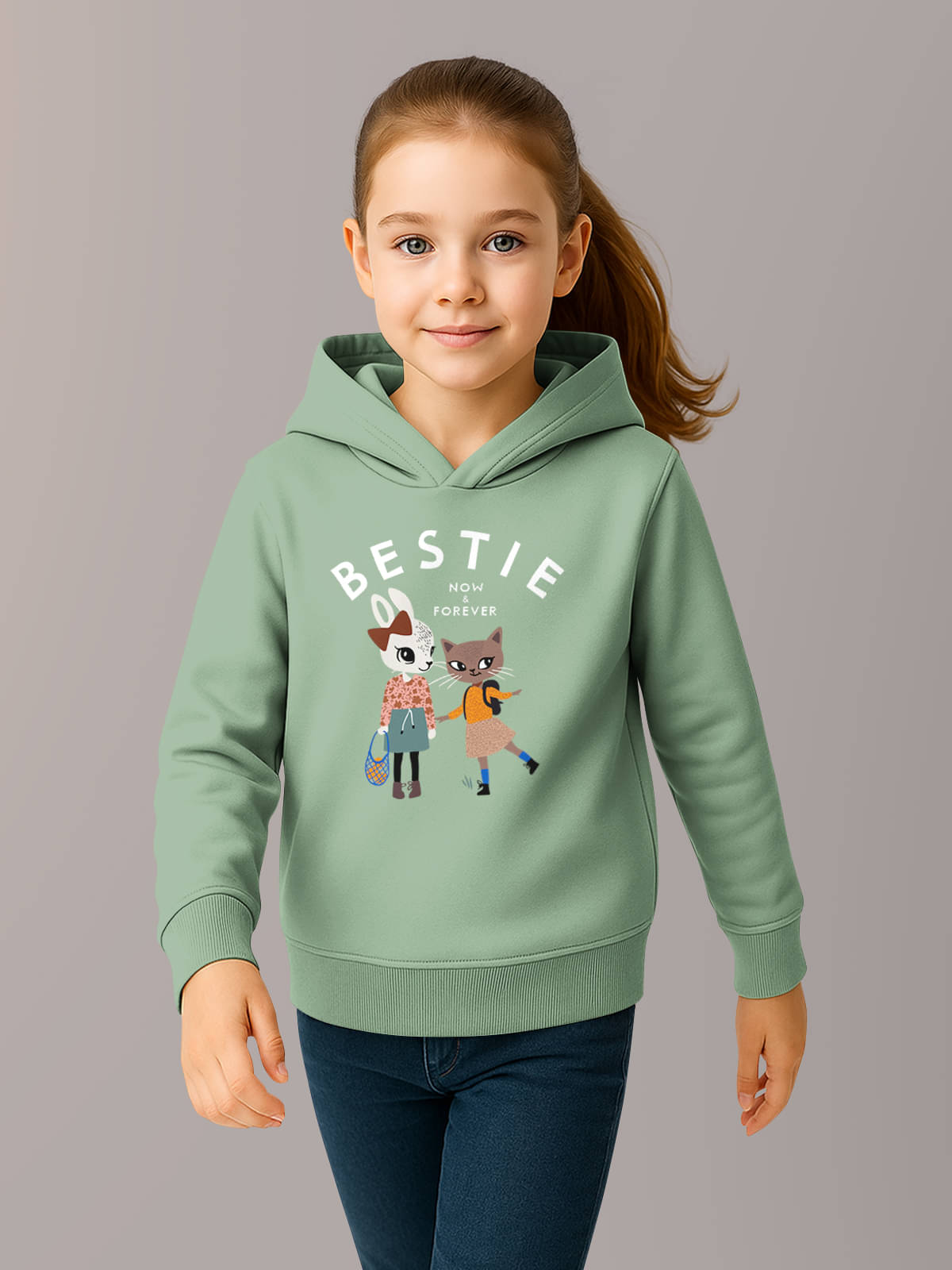     			HELLCAT Pack of 1 Girls Cotton Blend Sweatshirt ( Sea Green )