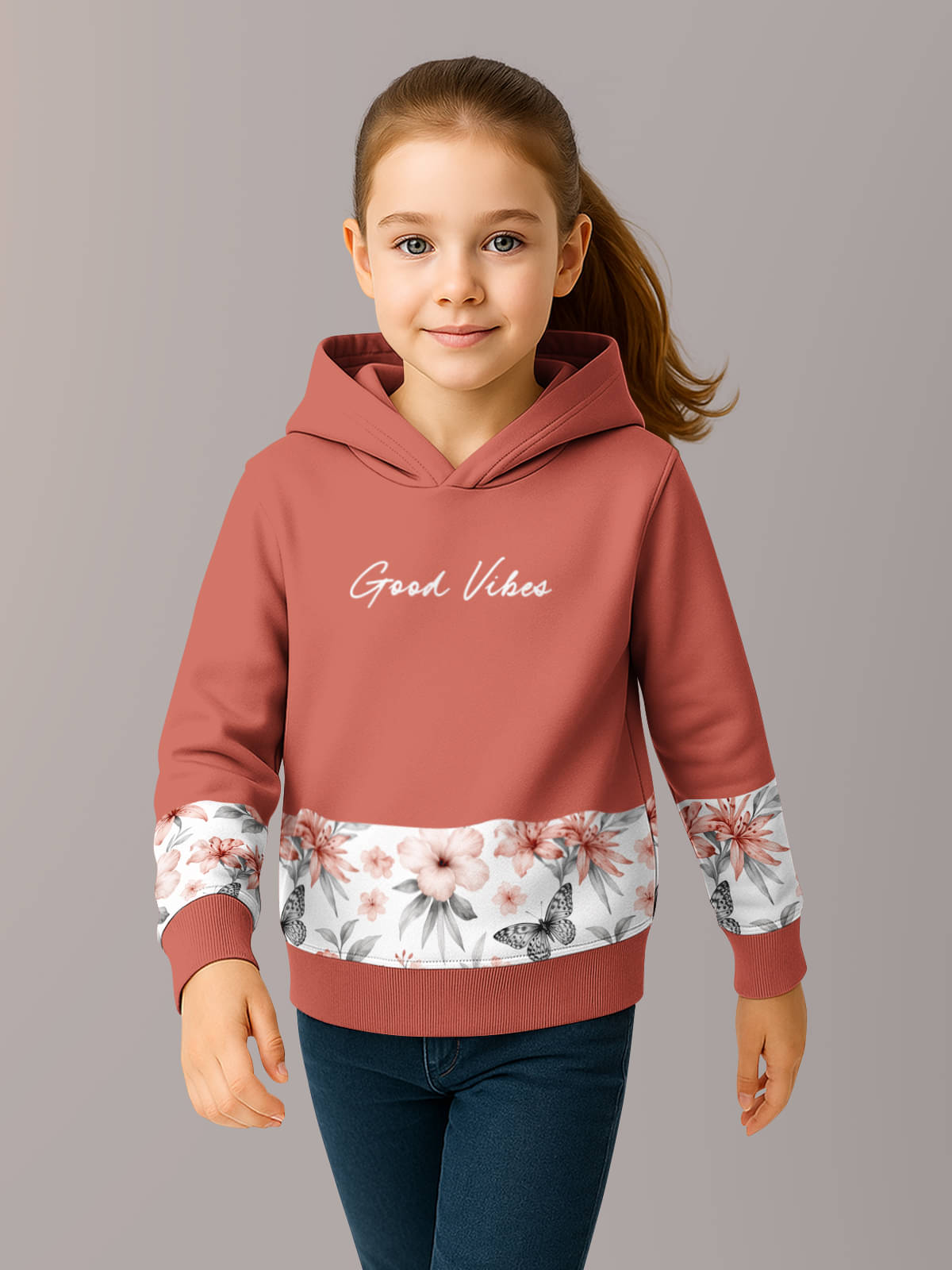     			HELLCAT Pack of 1 Girls Cotton Blend Sweatshirt ( Brown )