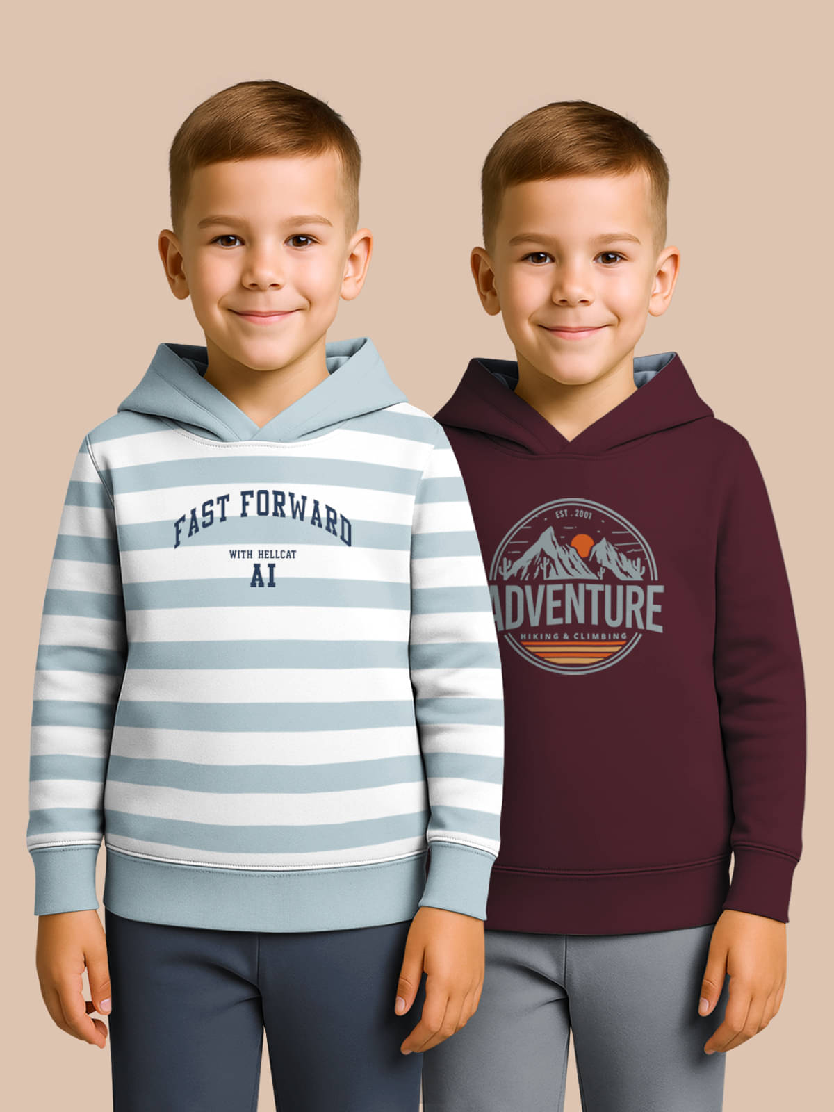     			HELLCAT Pack of 2 Boys Cotton Blend Sweatshirt ( Blue )