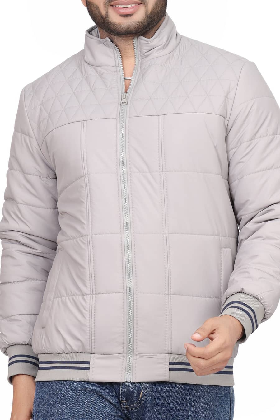 Indian Fort Nylon Men's Quilted & Bomber Jacket - Grey ( Pack of 1 ) - Jackets & Coats | Buy online on ZillyBuy