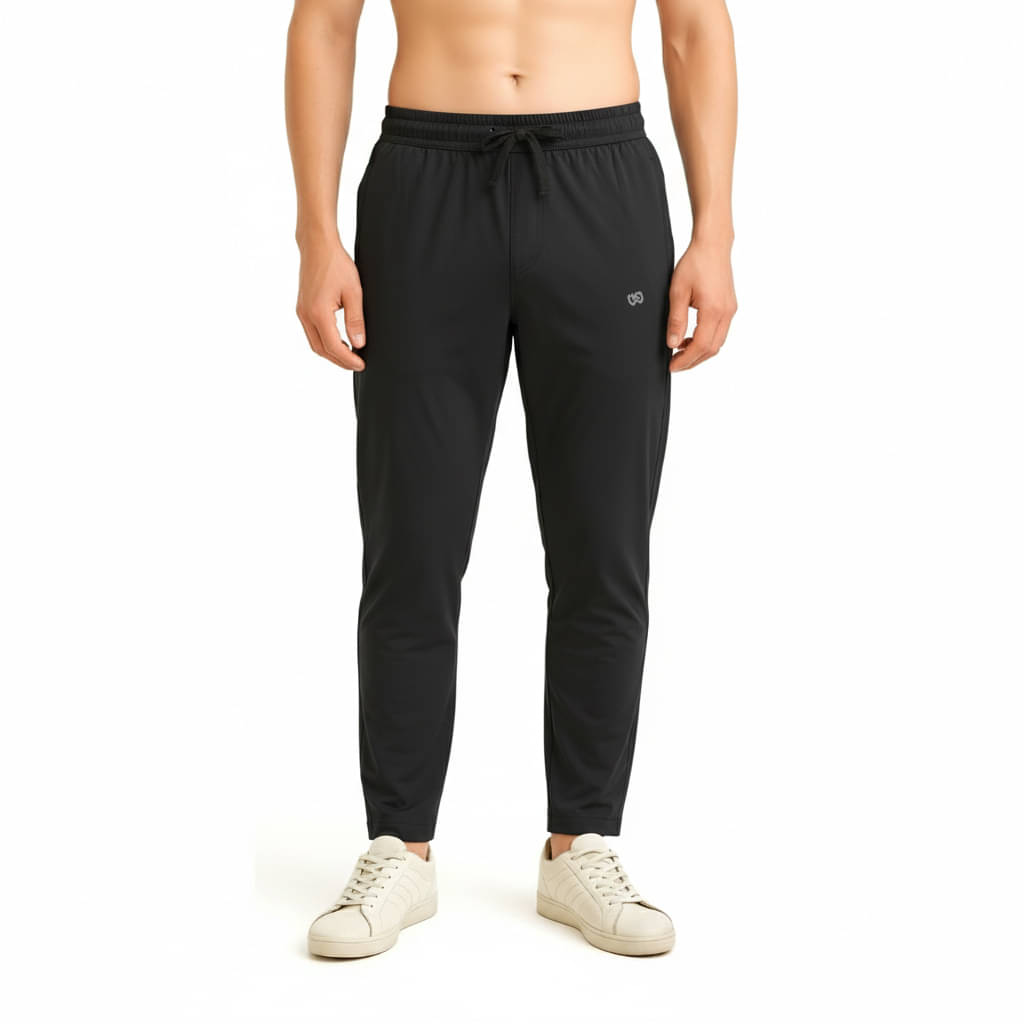 KWINGS Black Lycra Men's Trackpants ( Pack of 1 ) KWINGS Black Lycra Men's Trackpants ( Pack of 1 )
