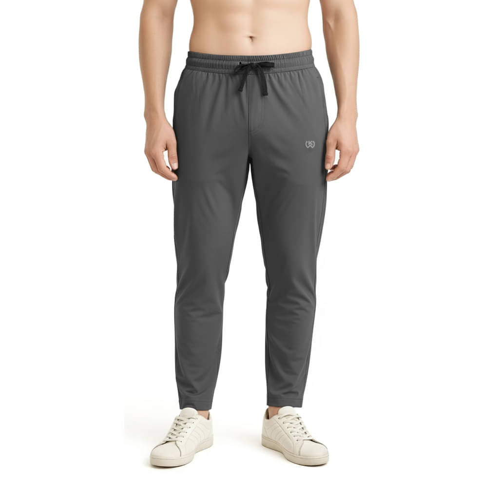     			KWINGS Grey Melange Lycra Men's Trackpants ( Pack of 1 )