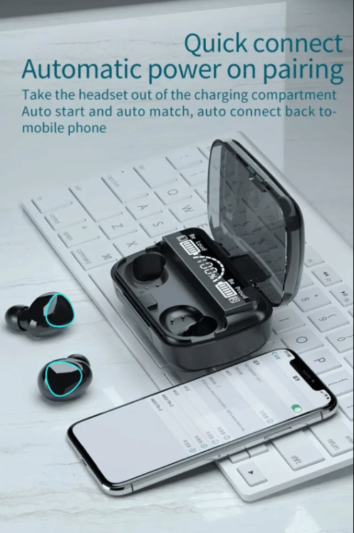     			M10 Bluetooth True Wireless (TWS) On Ear 50 Hours Playback Active Noise cancellation IPX4(Splash & Sweat Proof) Black