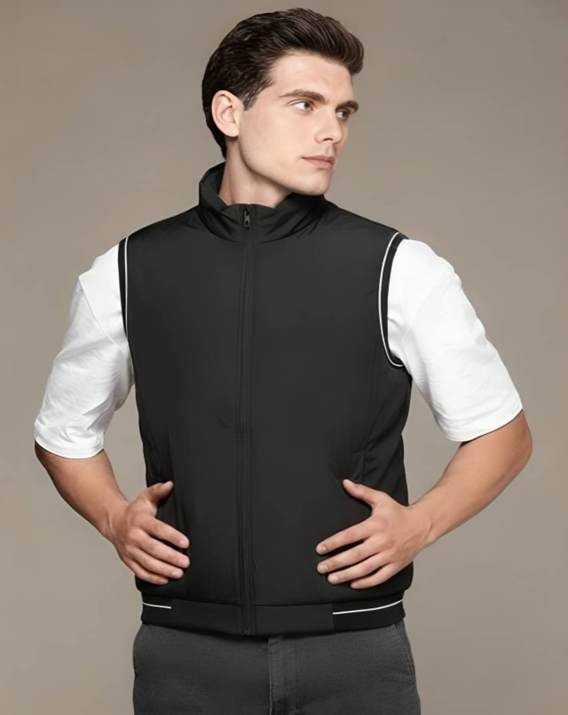 MAYKR Polyester Men's Casual Jacket - Black ( Pack of 1 )     			MAYKR Polyester Men's Casual Jacket - Black ( Pack of 1 )