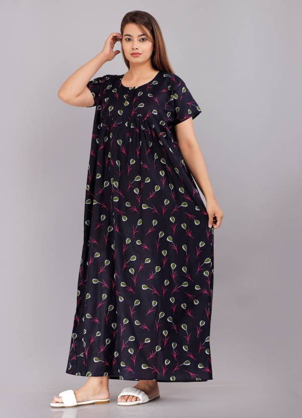     			Red Flamingo Cotton Printed Women Regular Nighty ( Pink )